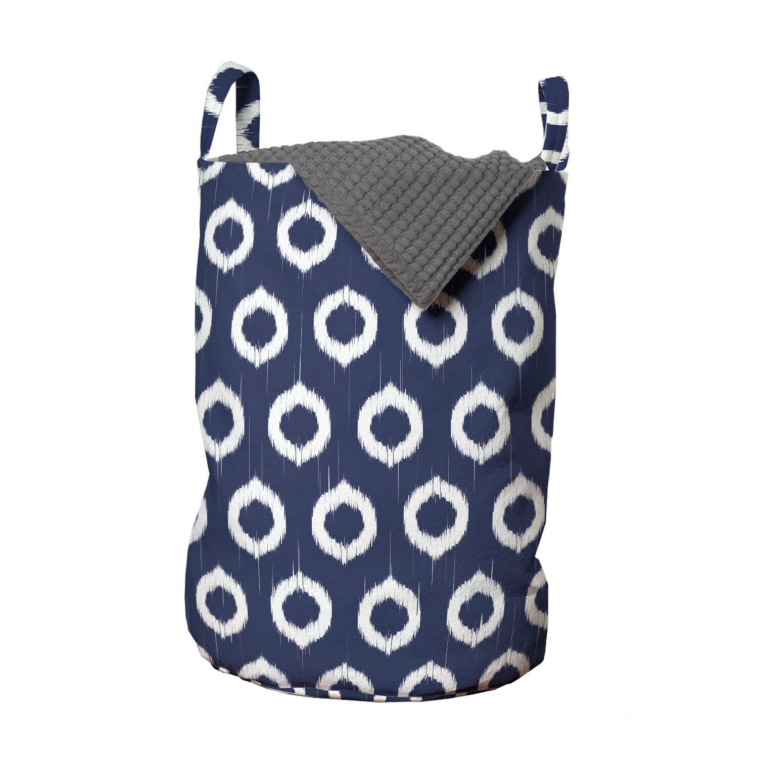 Abakuhaus Wäschesäckchen Wäschekorb mit Griffen Kordelzugverschluss für Waschsalons, Navy blau Grunge Sketchy Entwurf