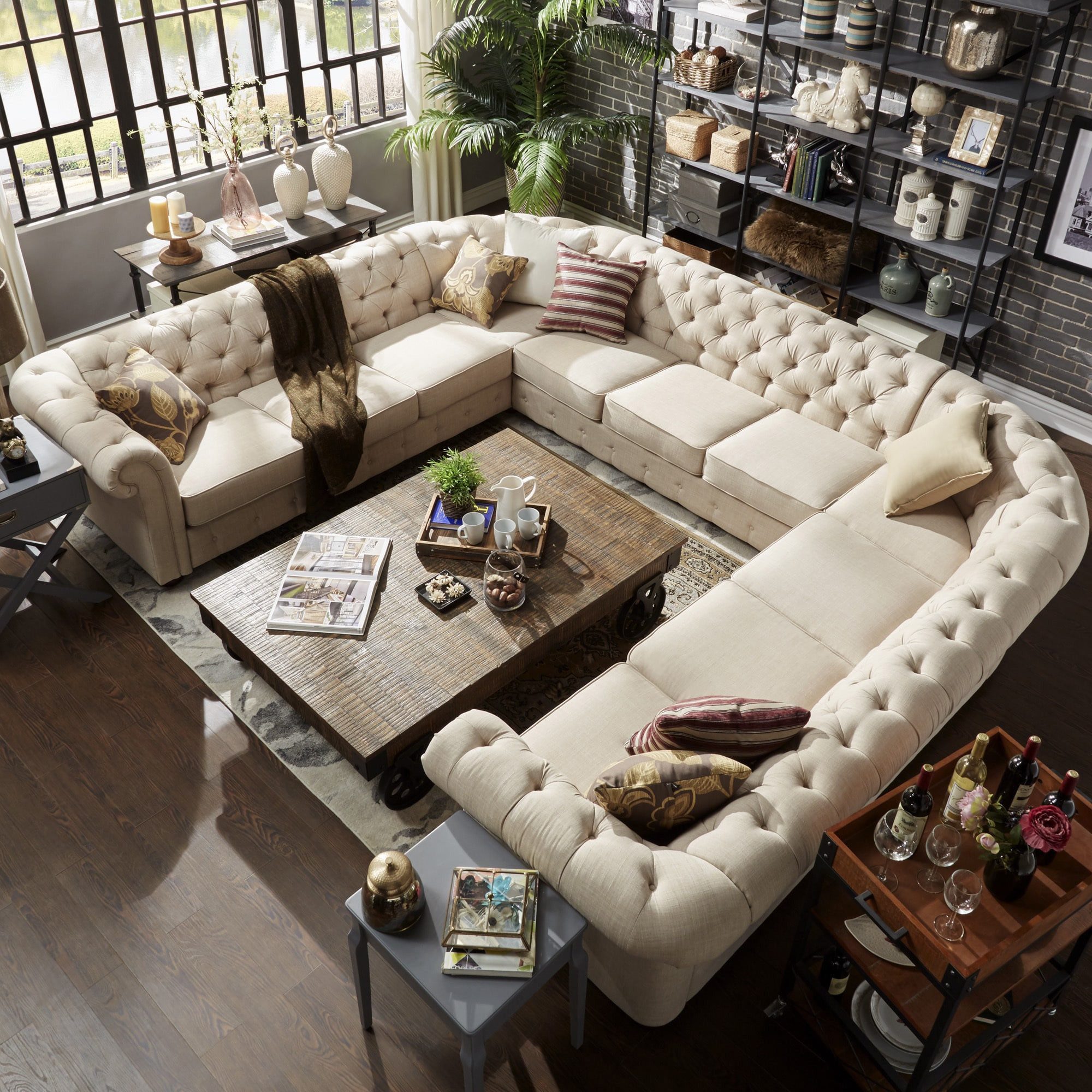 JVmoebel Wohnlandschaft Chesterfield Sofa XXL U-Form günstig online kaufen