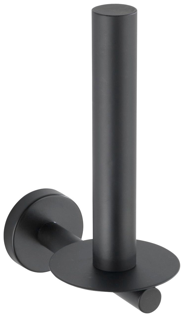 WENKO Toiletten-Ersatzrollenhalter Bosio (1-St), Aus rostfreiem, mattiertem  Edelstahl im trendigen, schwarzen Loft Design