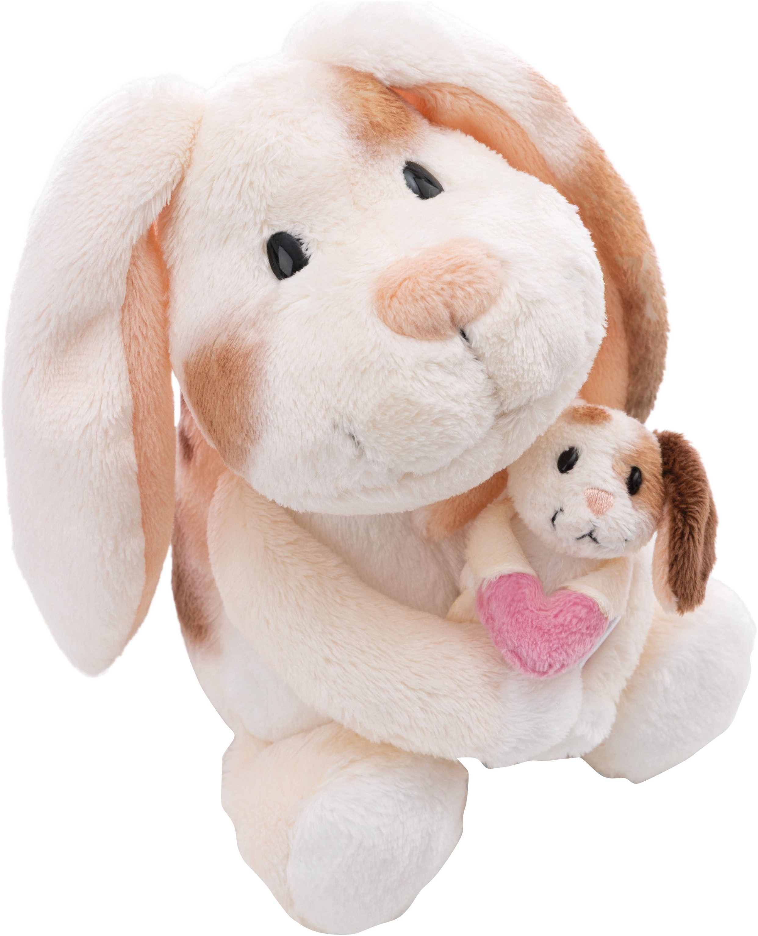 Nici Kuscheltier Little & Me, Hase 20 cm mit Kind 6 cm, 2in1: Kuscheltier Mama mit Kuscheltier Baby
