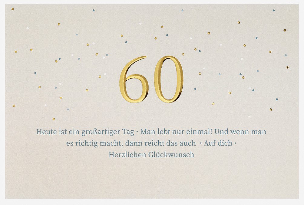 BSB Grußkarten 60. Geburtstag - Unverpackt – plastikfreie Verpackung