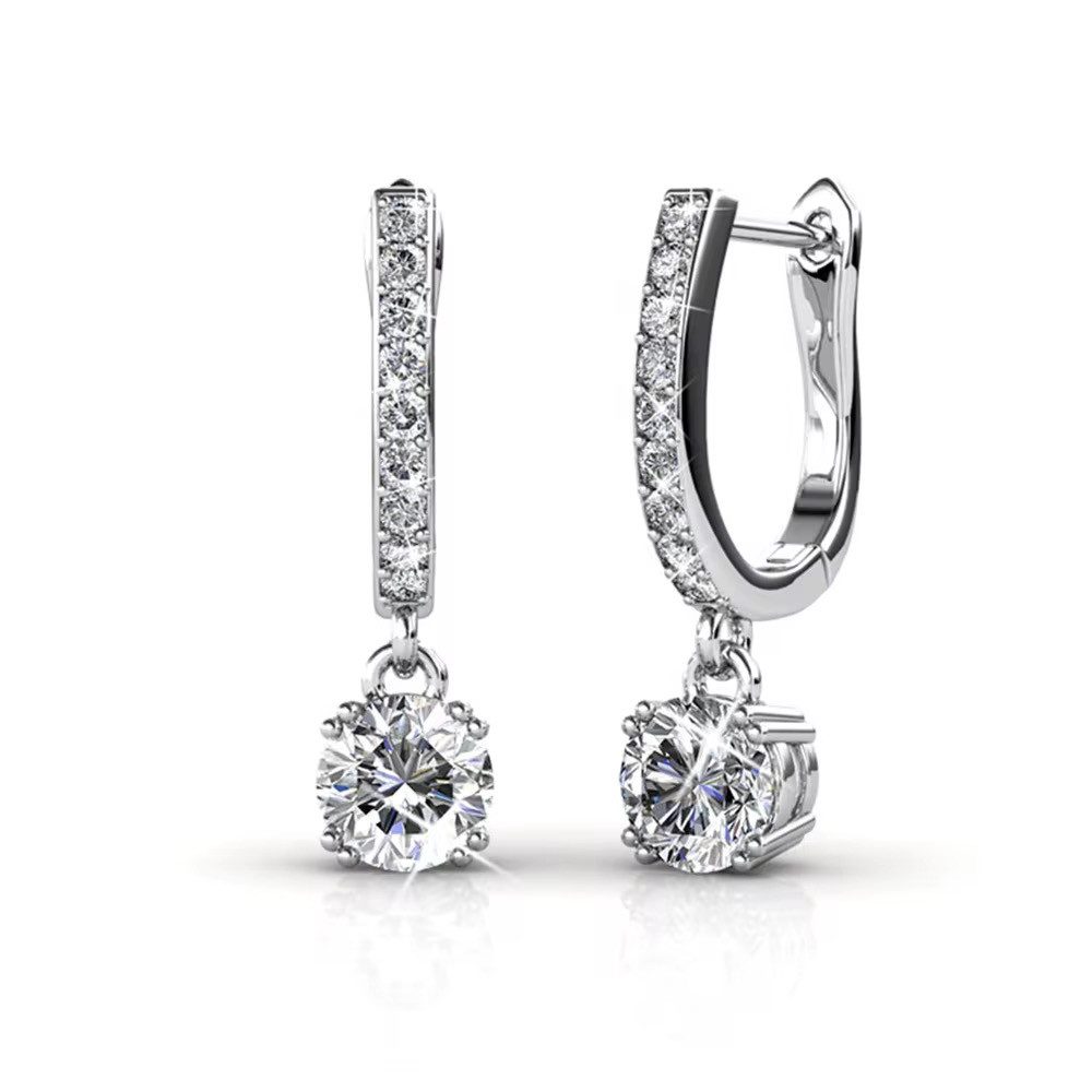 Paar Creolen Funkelnde Creolen Ohrringe aus 925 Sterling Silber