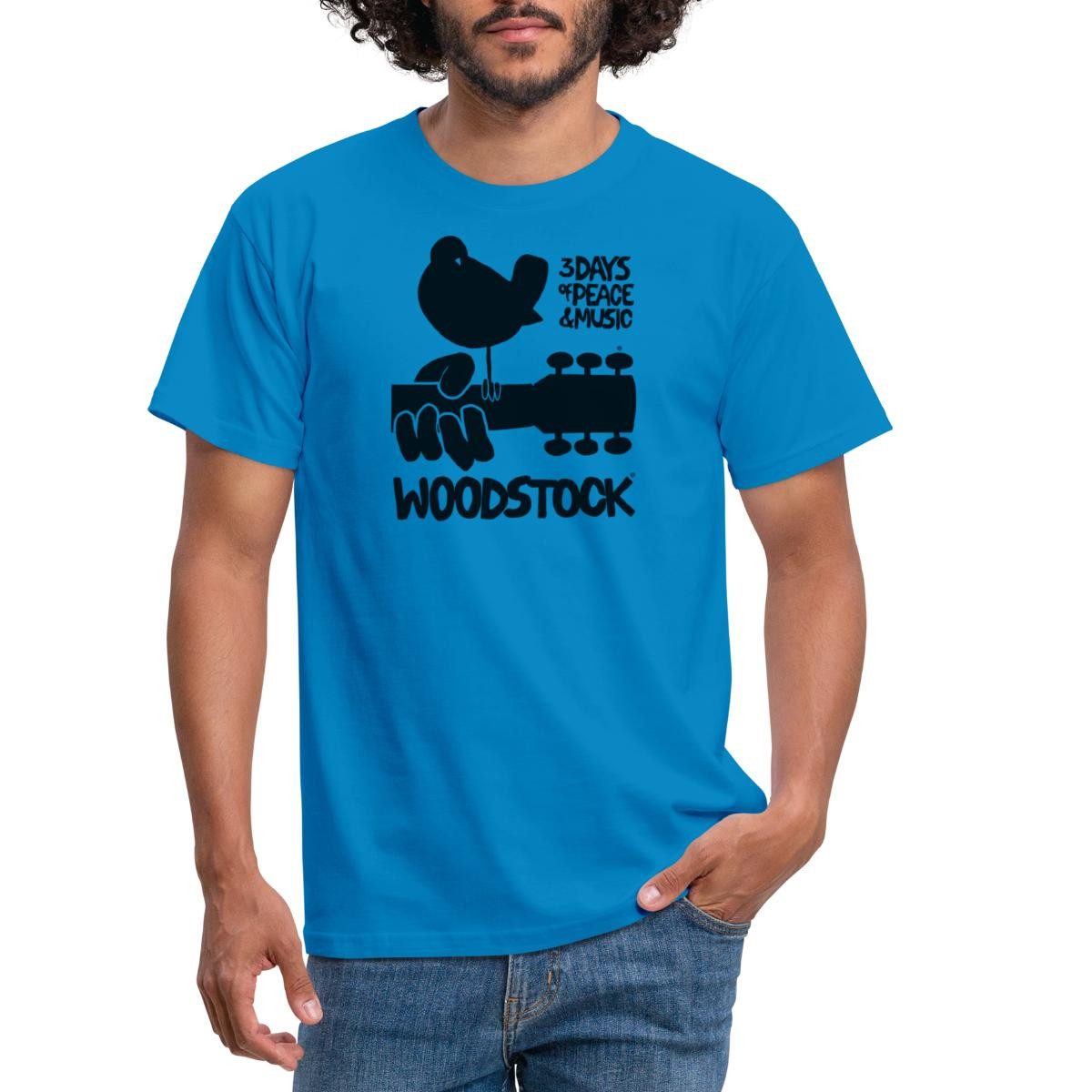 Spreadshirt T-Shirt Woodstock Logo Schwarz 3 Days Of Peace & Music Männer T-Shirt (1-tlg)