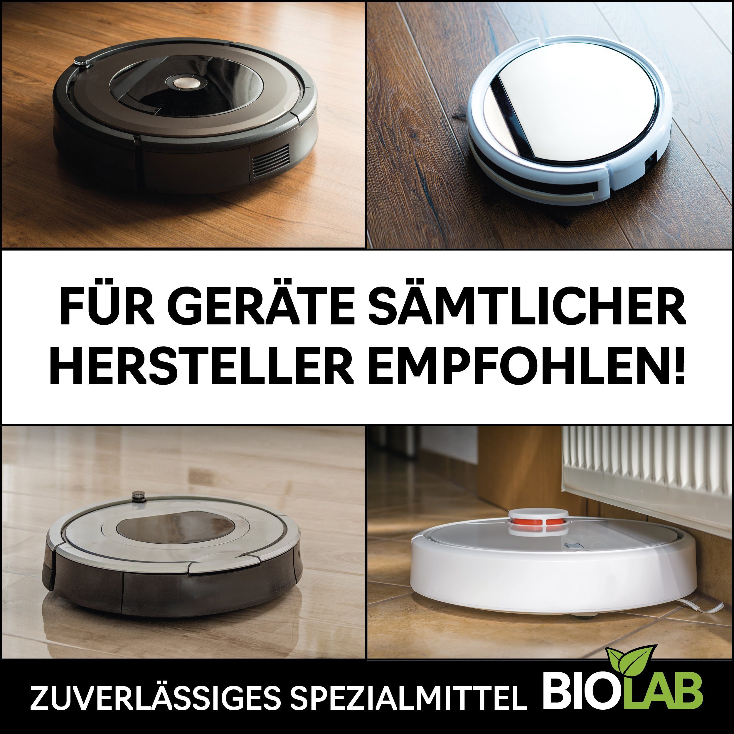 BIOLAB Bio Wischroboter Reinigungsmittel Fussbodenreiniger (Konzentrat 1:20, [1-St. 1000 ml Reiniger für Wischroboter)