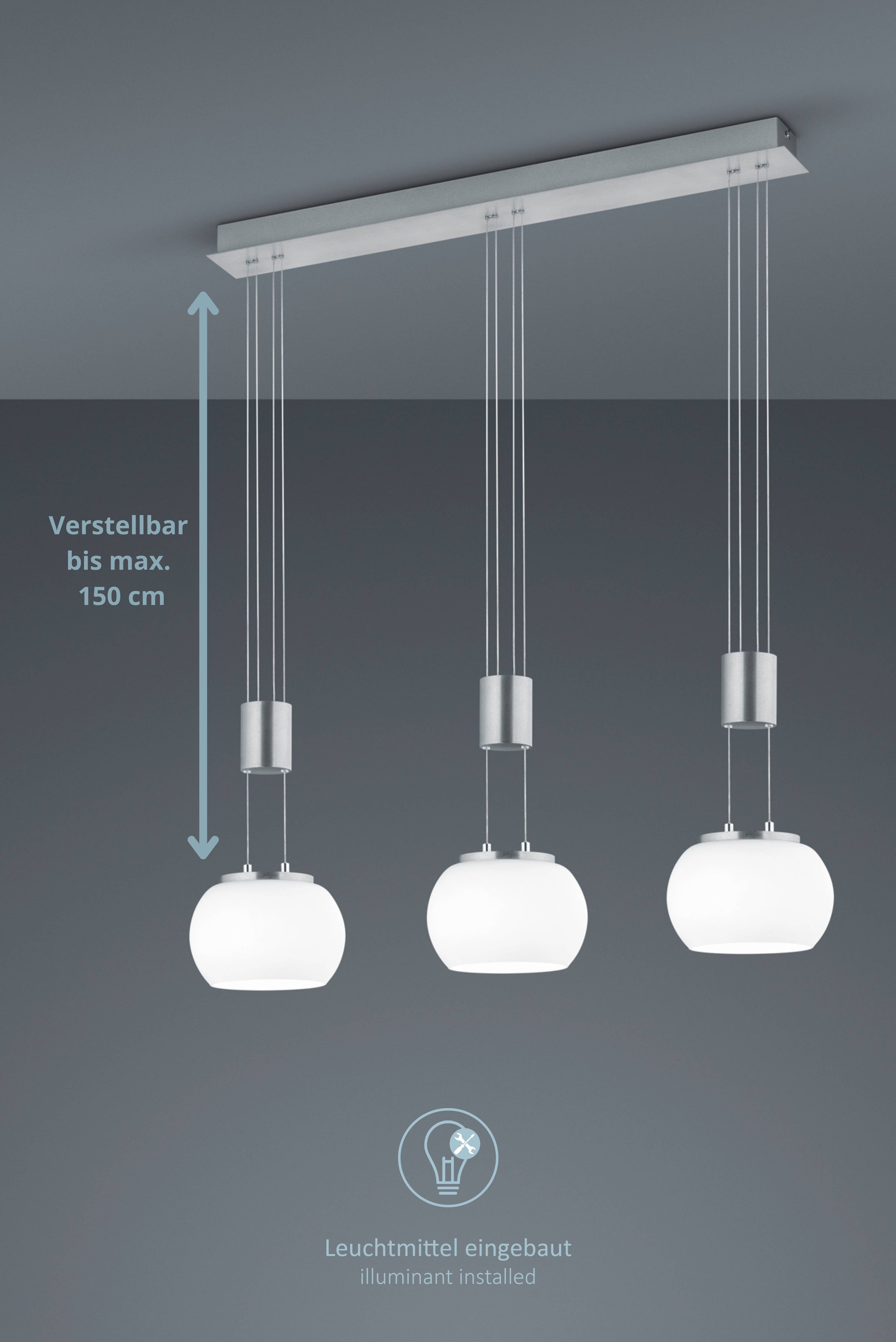 lightling LED Pendelleuchte Harrison, LED fest integriert, warmweiß, höhenverstellbar, dimmbar