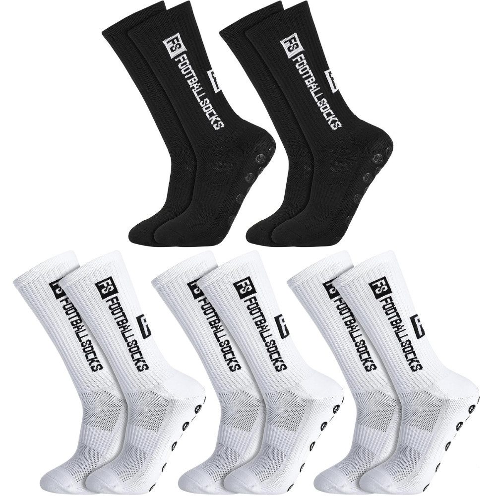 Sportsocken 5 Paar Fußball Socken, Sportsocken 34-46 Anti Rutsch Grip Fussball