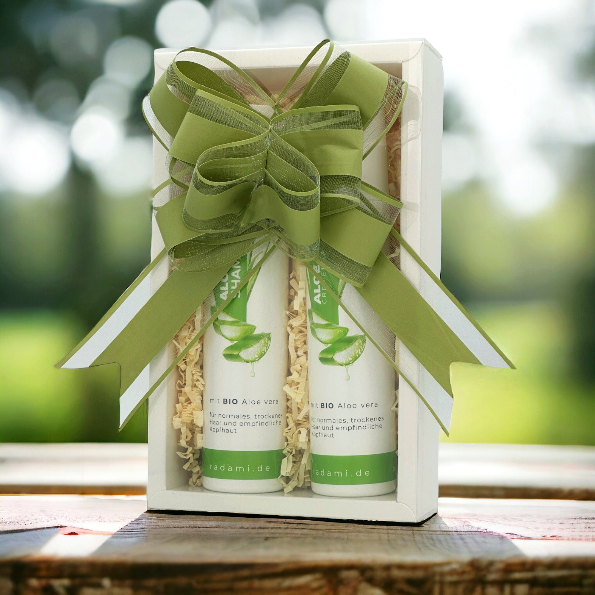 Radami Haarpflege-Set Bio Aloe Vera SET Shampoo, Haarkur für trockene, empfindliche Kopfhaut