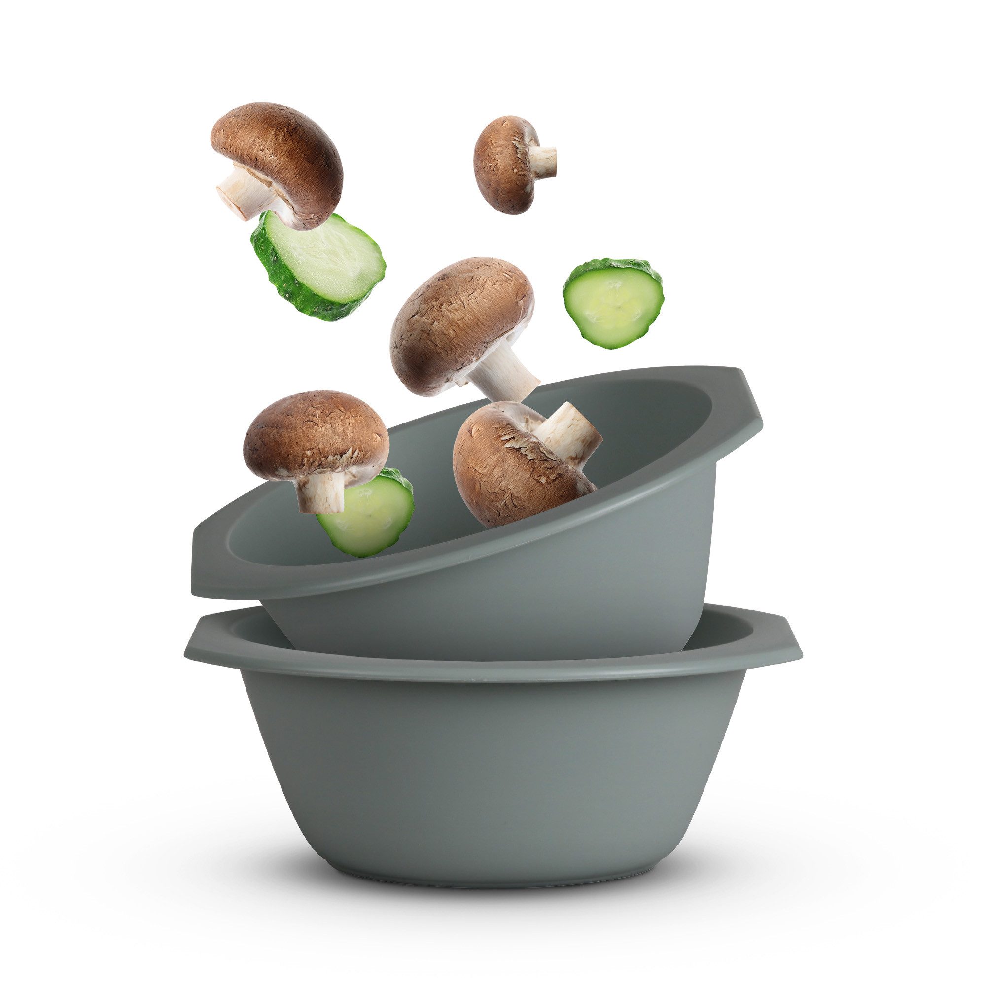 ProHome Schüssel für Küche/Camping, Kunststoff, (2-tlg), Ø15,5xH6 cm, BPA-frei, Mehrweg, bruchfest, spülmaschinengeeignet