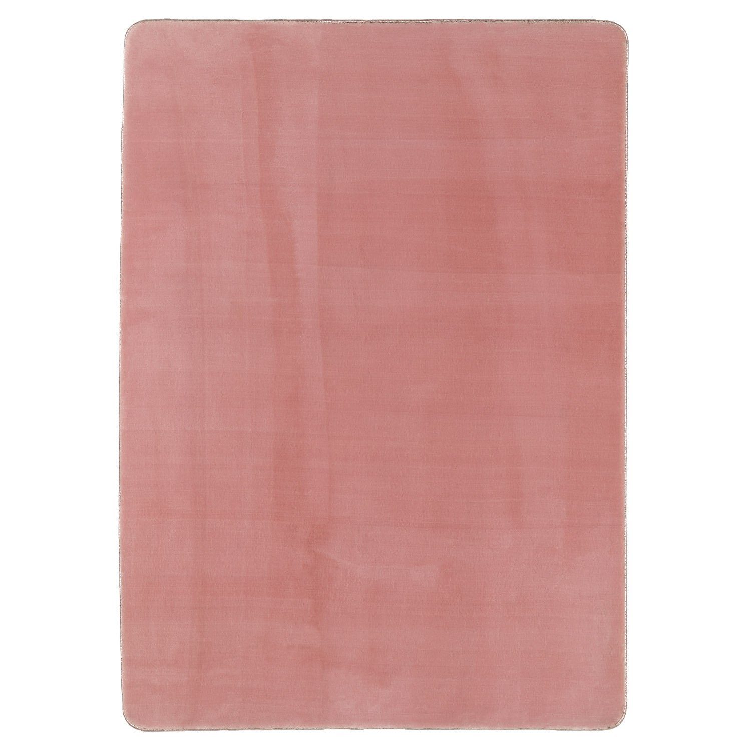 Fellteppich Unicolor - Einfarbig, Carpetsale24, 13 Soft Teppich Anti-Rutsch Höhe: Wohnzimmer Rosa Einfarbig Flauschiger Felloptik Läufer, mm