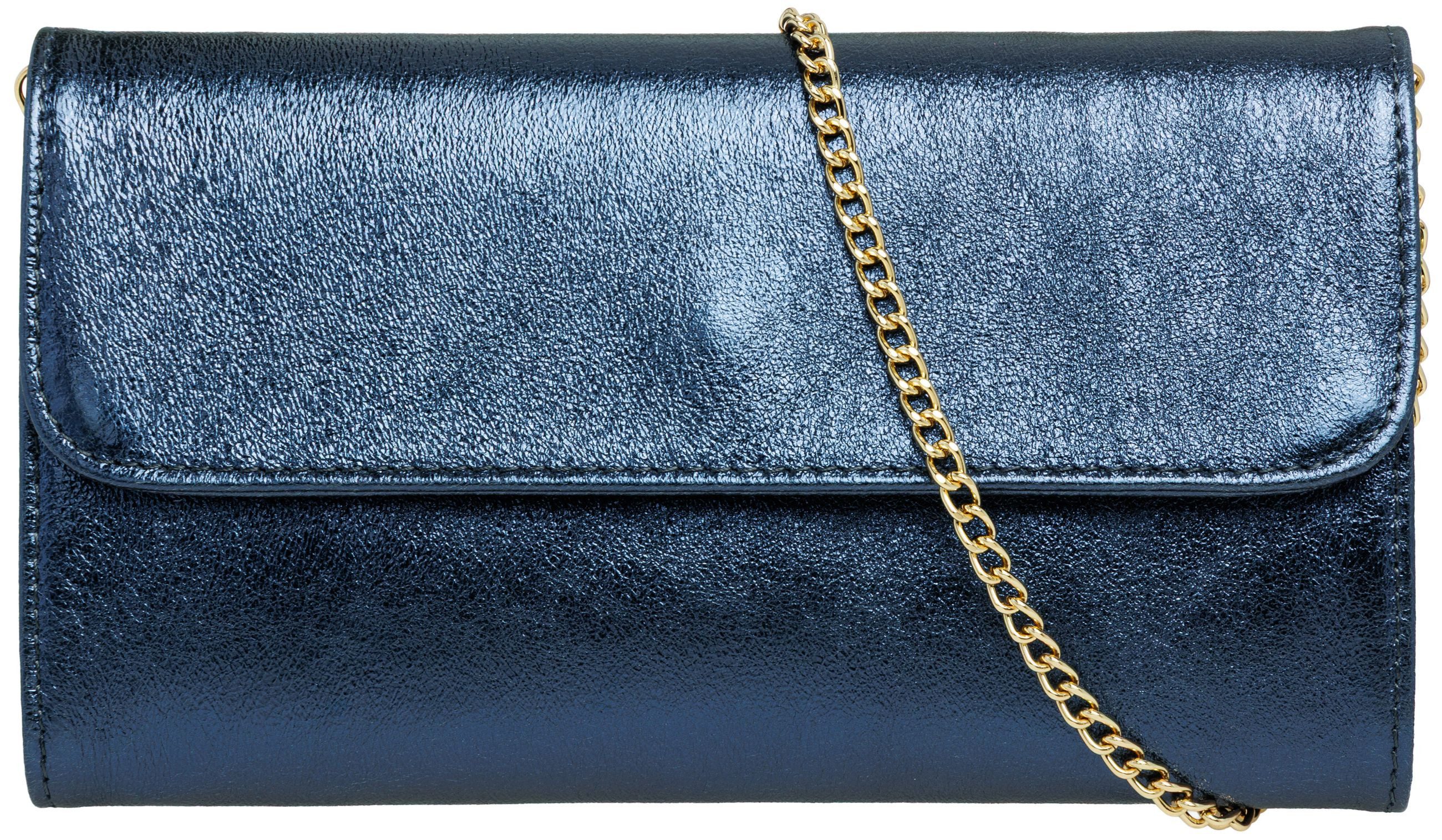 Caspar Clutch Abendtasche Metallic Leder Damen Tasche - PREMIUM LINE - Modell No.779, leicht, elegant & langlebig- 100% Echtleder - Handmade in Italy