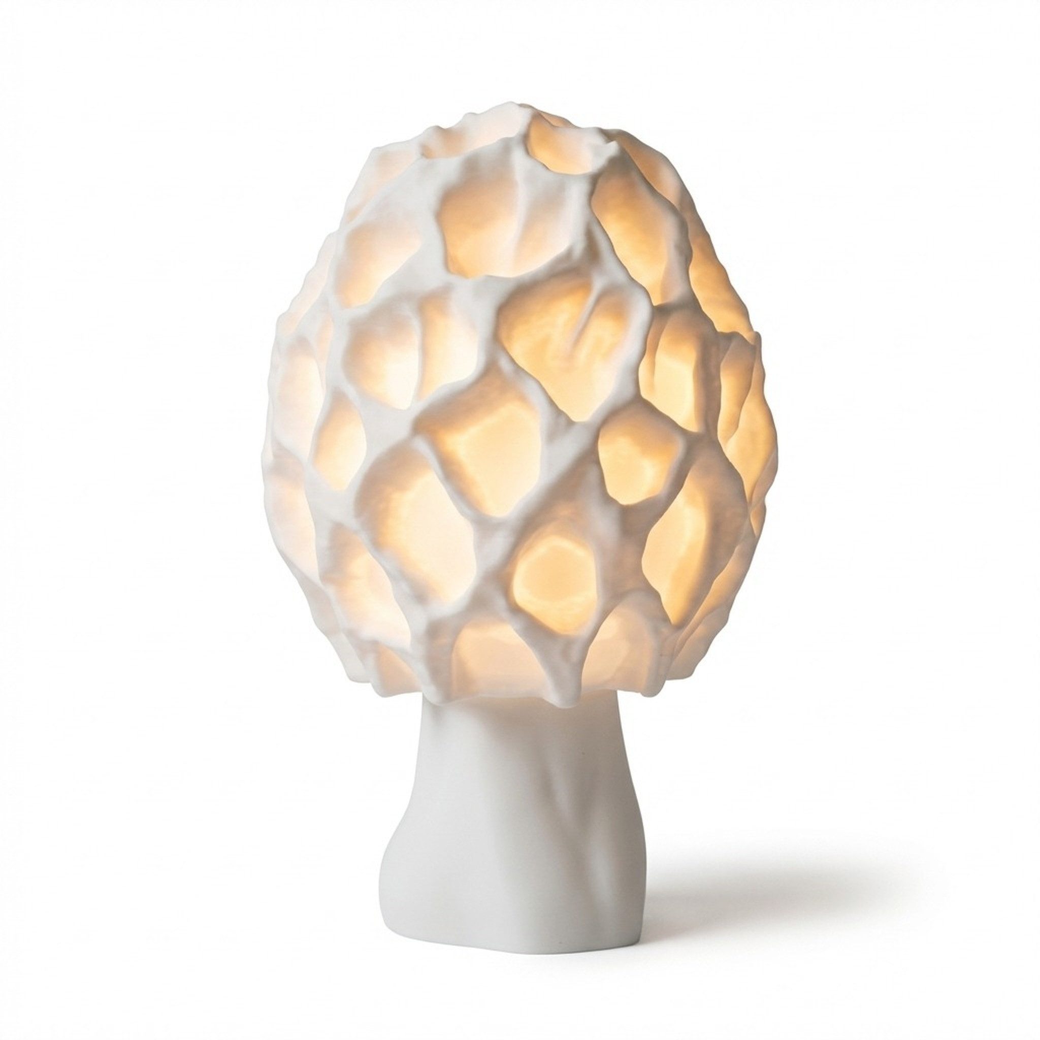 Roomberry LED Tischleuchte Pilzlampe Morchel, Design Tischlampe mit E27 Fassung & Kippschalter, LED wechselbar, Je nach Leuchtmittel Tageslicht - warmweiß, sanfte Lichtverteilung