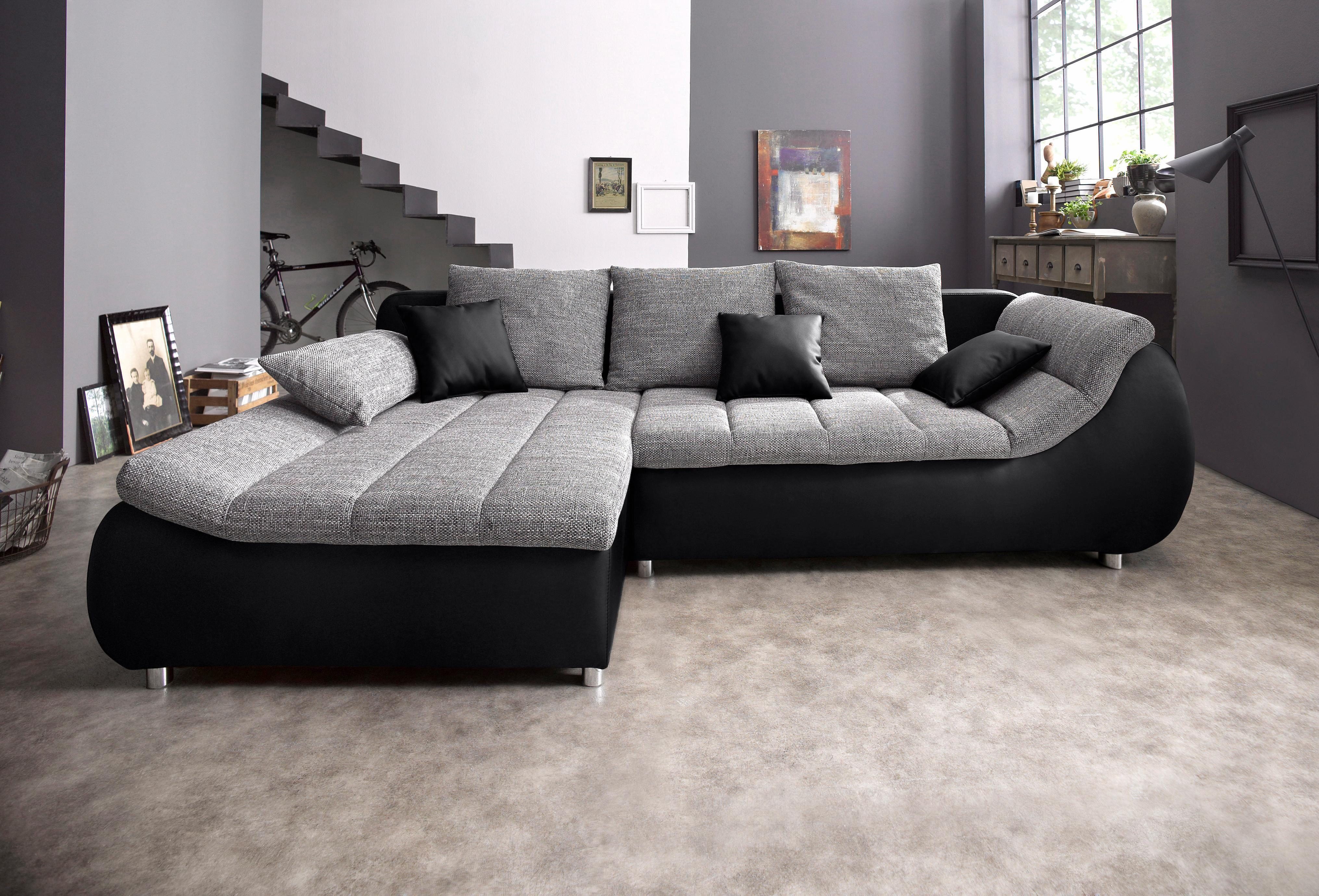 INOSIGN Ecksofa "Imola elegant und bequem, aktuelle Steppung im Sitz, L-For günstig online kaufen