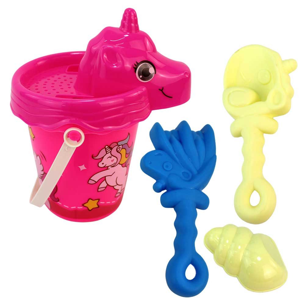 Jonotoys Sandeimer Spielzeug für den Strand Eimer mit Schaufel - 5 Teile, (5-tlg)