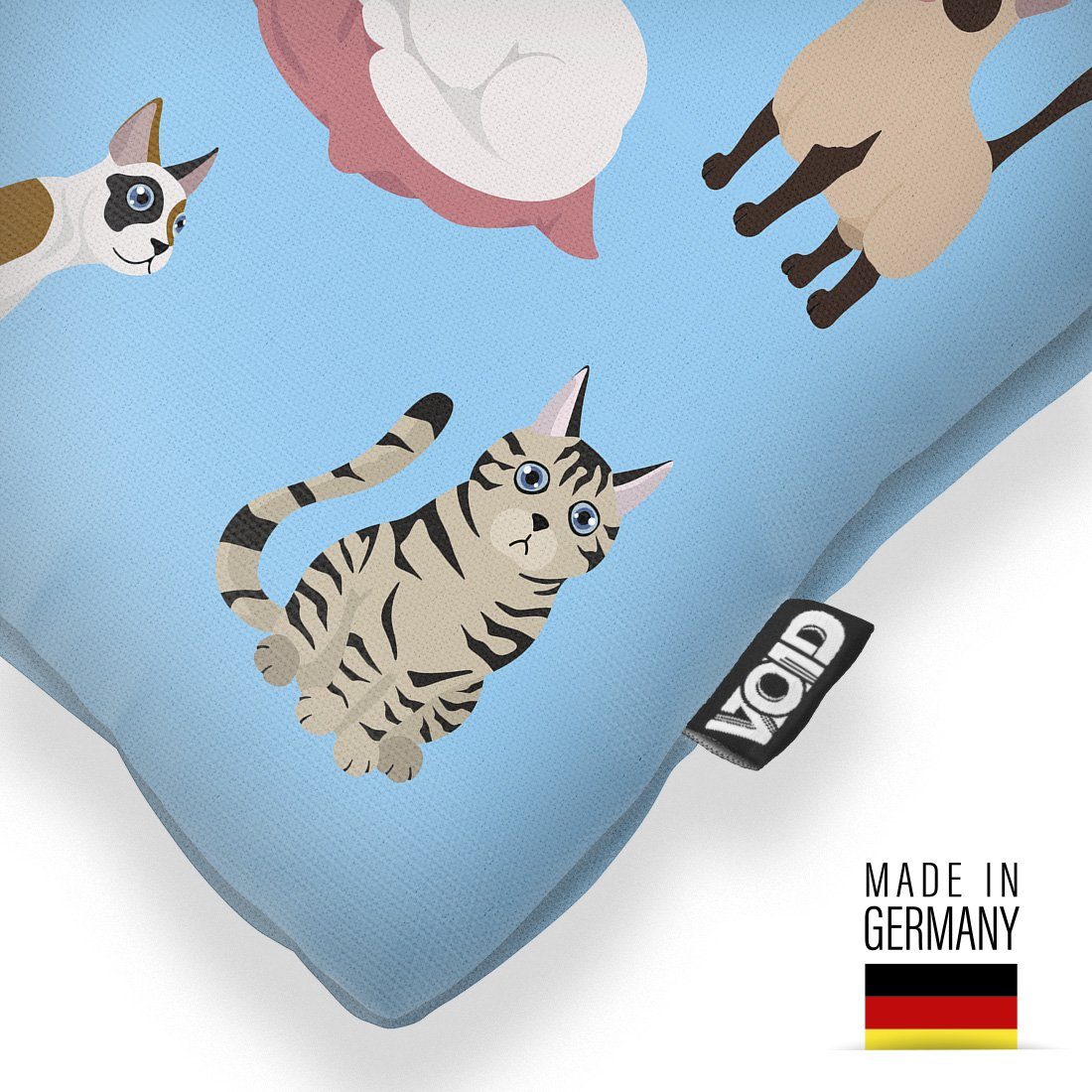 VOID Kissenbezug, Kätzchen Kartäuser Scottish Sofa-Kissen (1 Katze Tier Katzenbande Stück), Haustier blau Kissenbezug