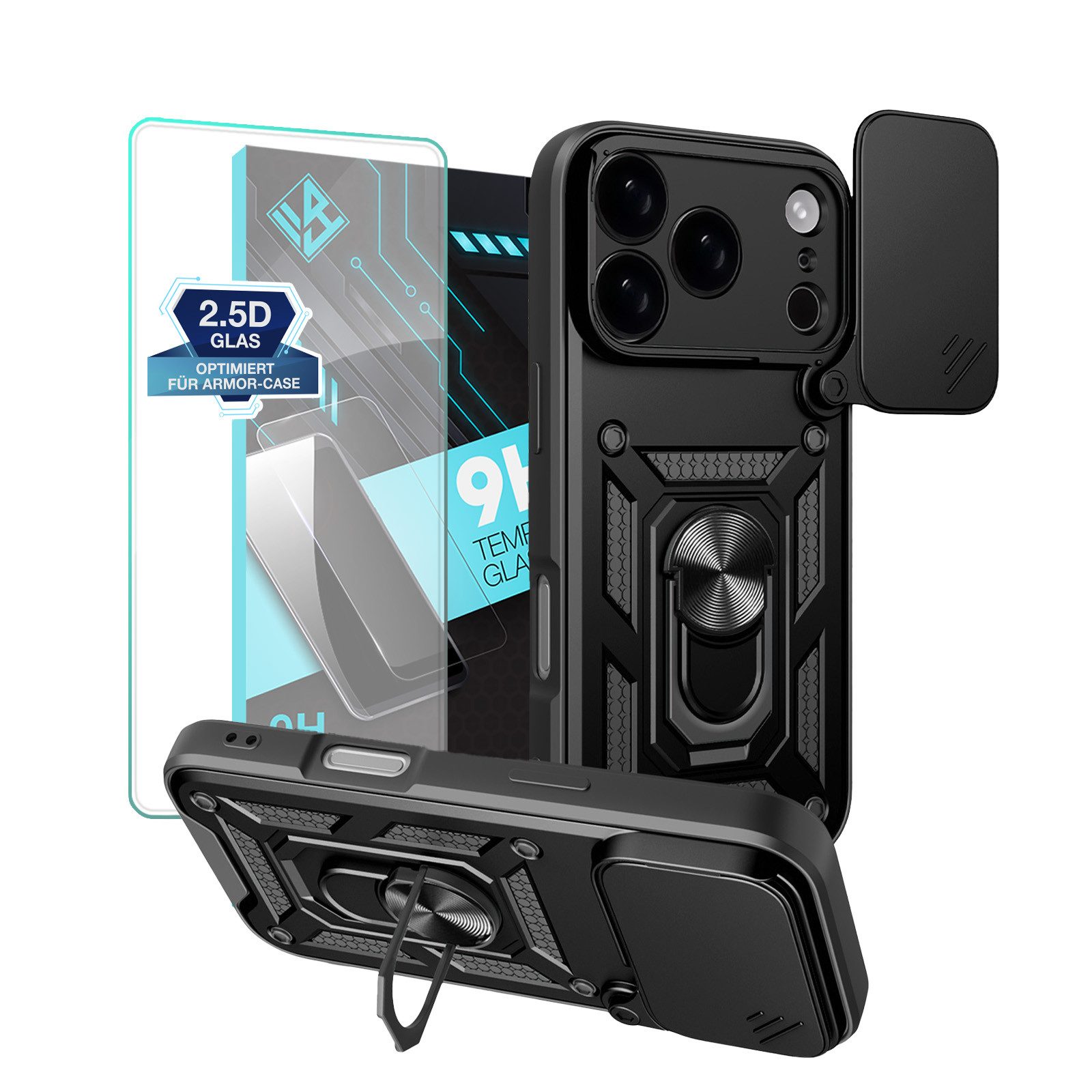 Tec-Expert Handyhülle Outdoor Cover Hülle für Apple iPhone 17 Pro, Premium Hülle mit Kameraschutz aus verstärktem Polycarbonat