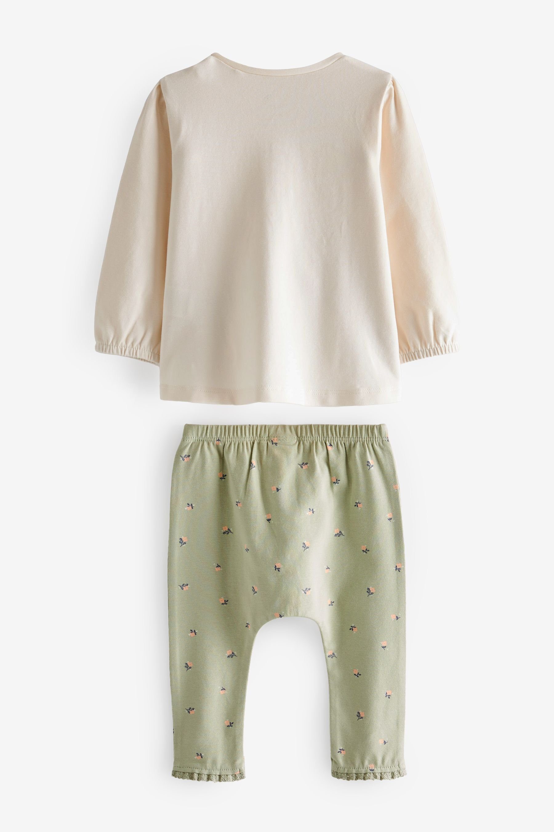 (6-tlg) & T-Shirts Green/ Floral im Baby-Set Shirt White und Leggings Next Leggings 6-teiligen