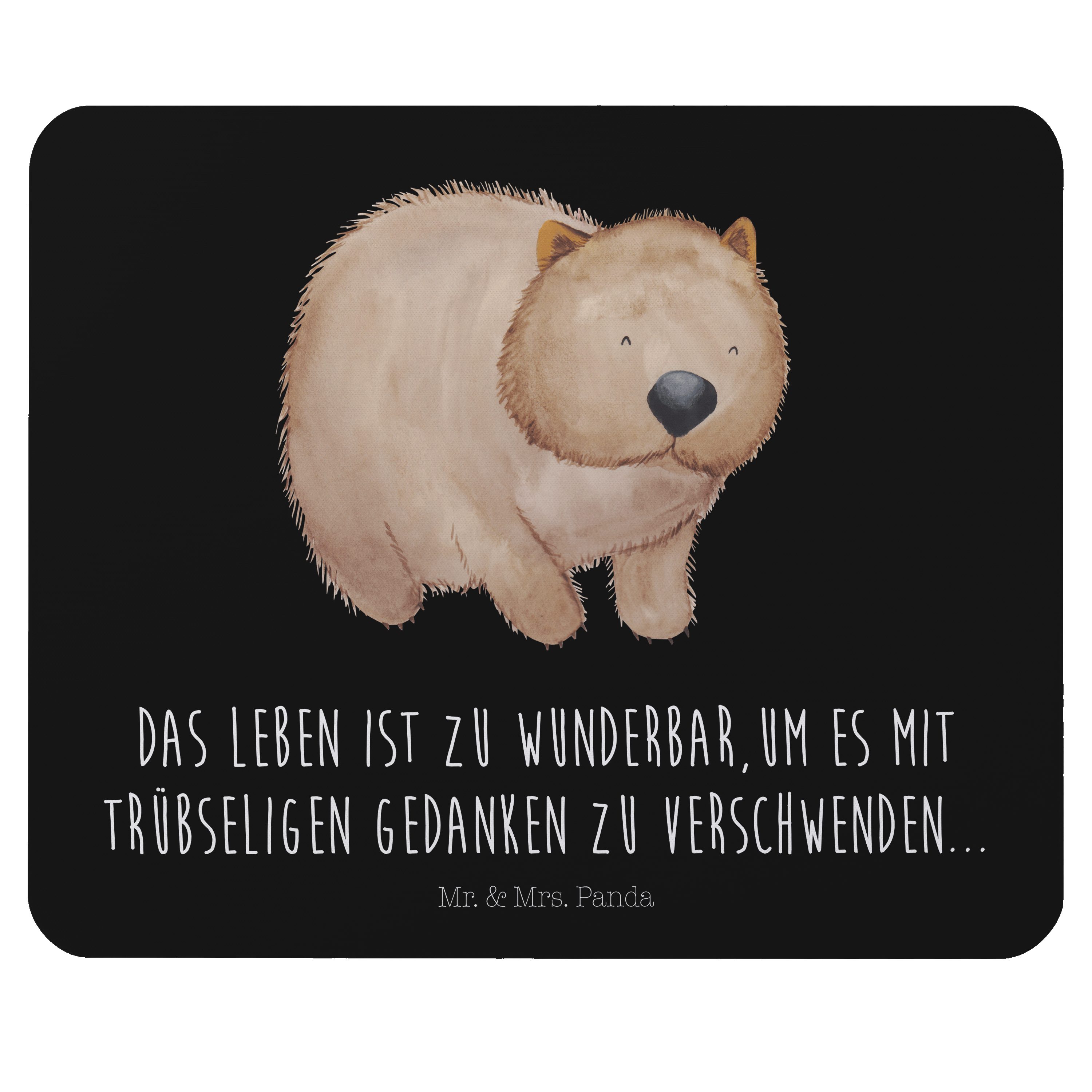 Mr. & Mrs. Panda Mauspad »Wombat Schwarz Geschenk, Motivation, Das
