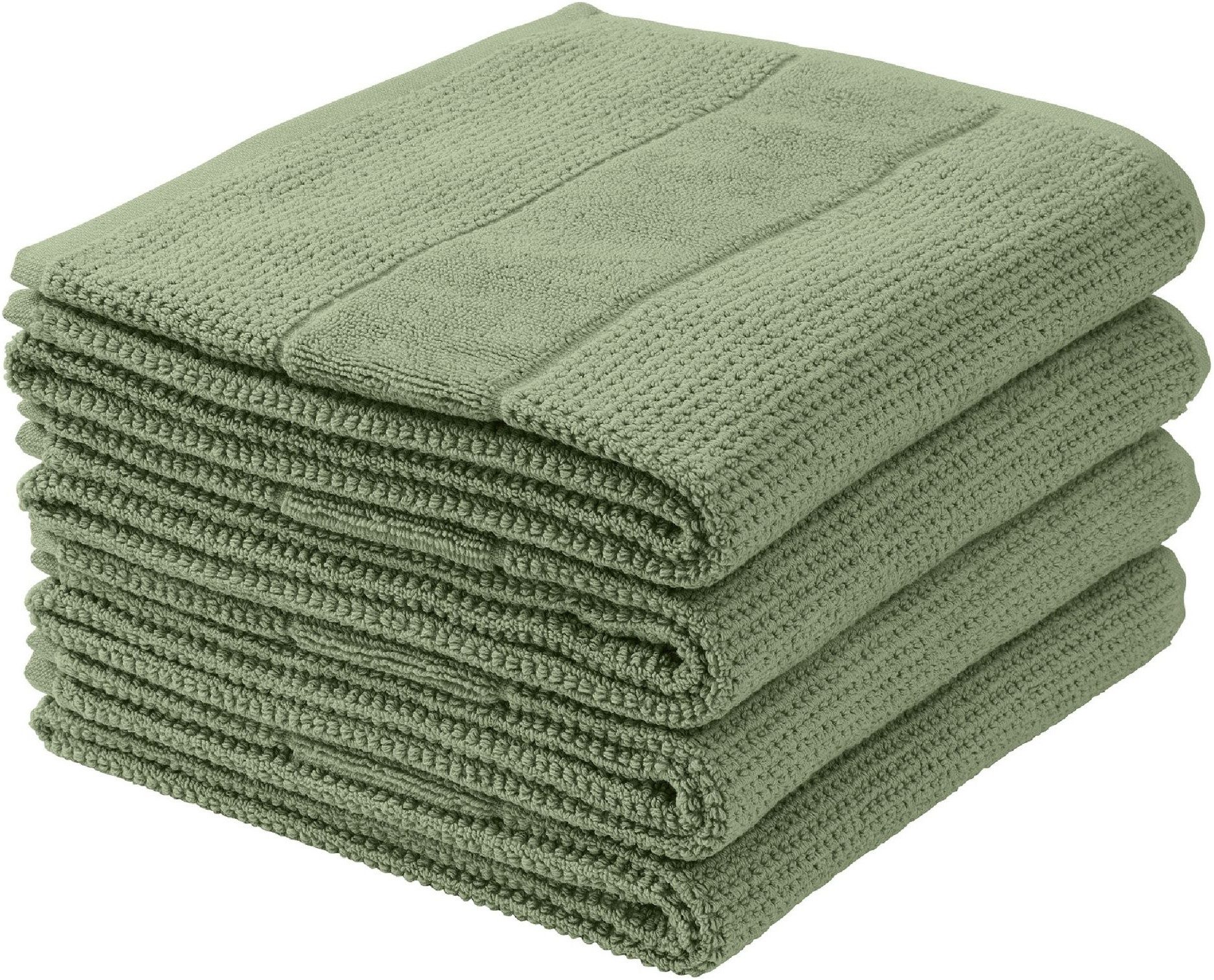 Schiesser Handtücher Turin aus 100% Baumwolle in dezenter Reiskornoptik, Frottier (Set, 4-St), OEKO-TEX® MADE IN GREEN