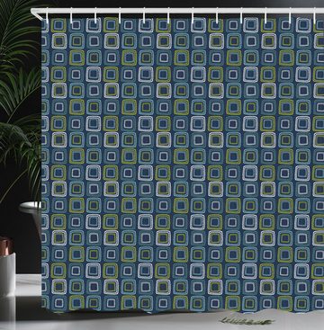 Abakuhaus Duschvorhang Moderner Digitaldruck mit 12 Haken auf Stoff Wasser Resistent Breite 175 cm, Höhe 180 cm, Retro Lattice Vibrant Squares Kunst