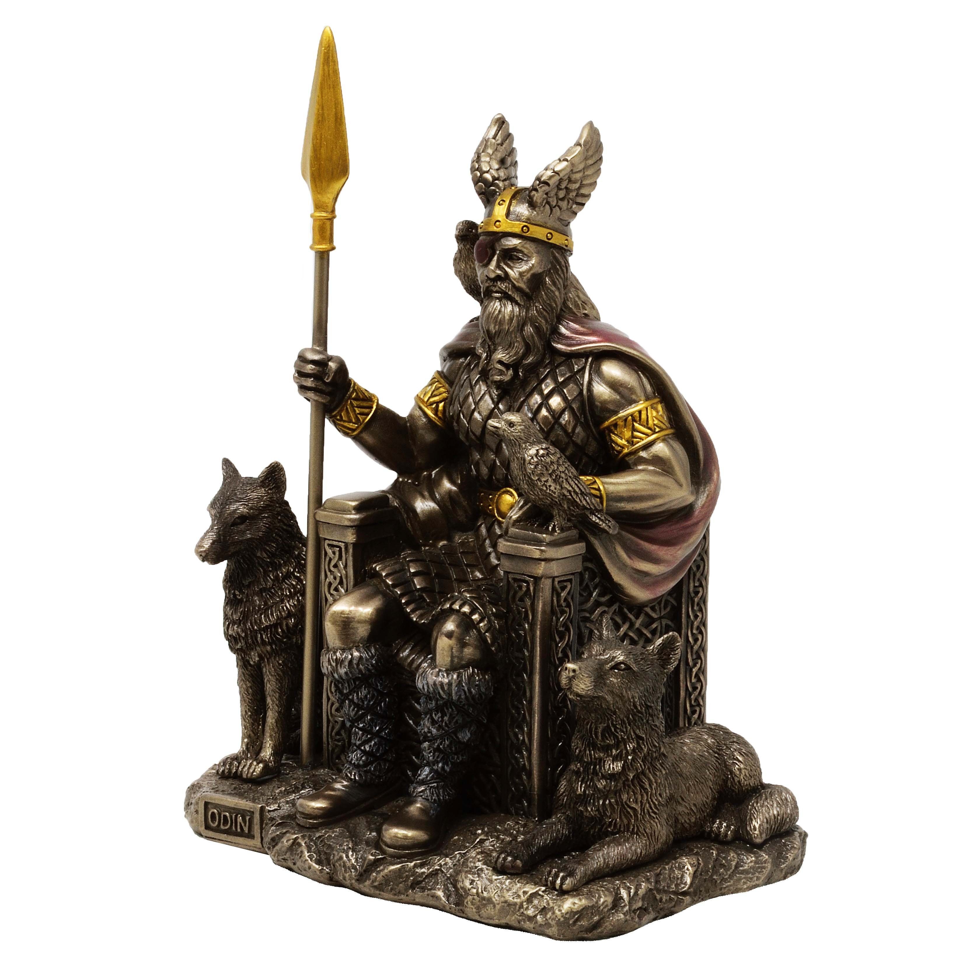 Gottvater, bronziert Odin Dekofigur - MystiCalls Mythologie sitzend, Gott,