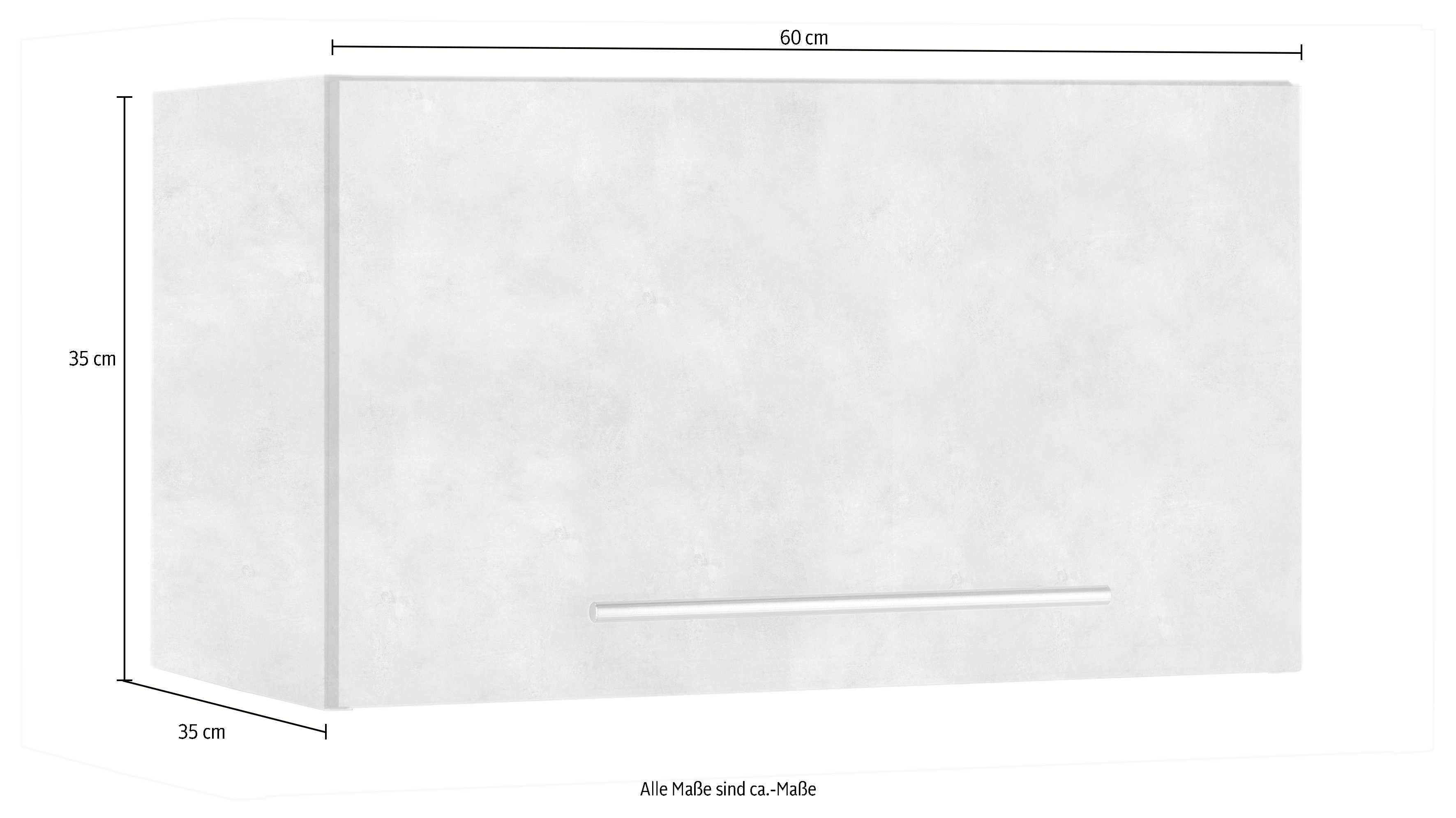 wiho Küchen Hängeschrank Flexi2 Breite betonfarben/betonfarben rechts/links wechselbar cm, 60 mit 1 Tür