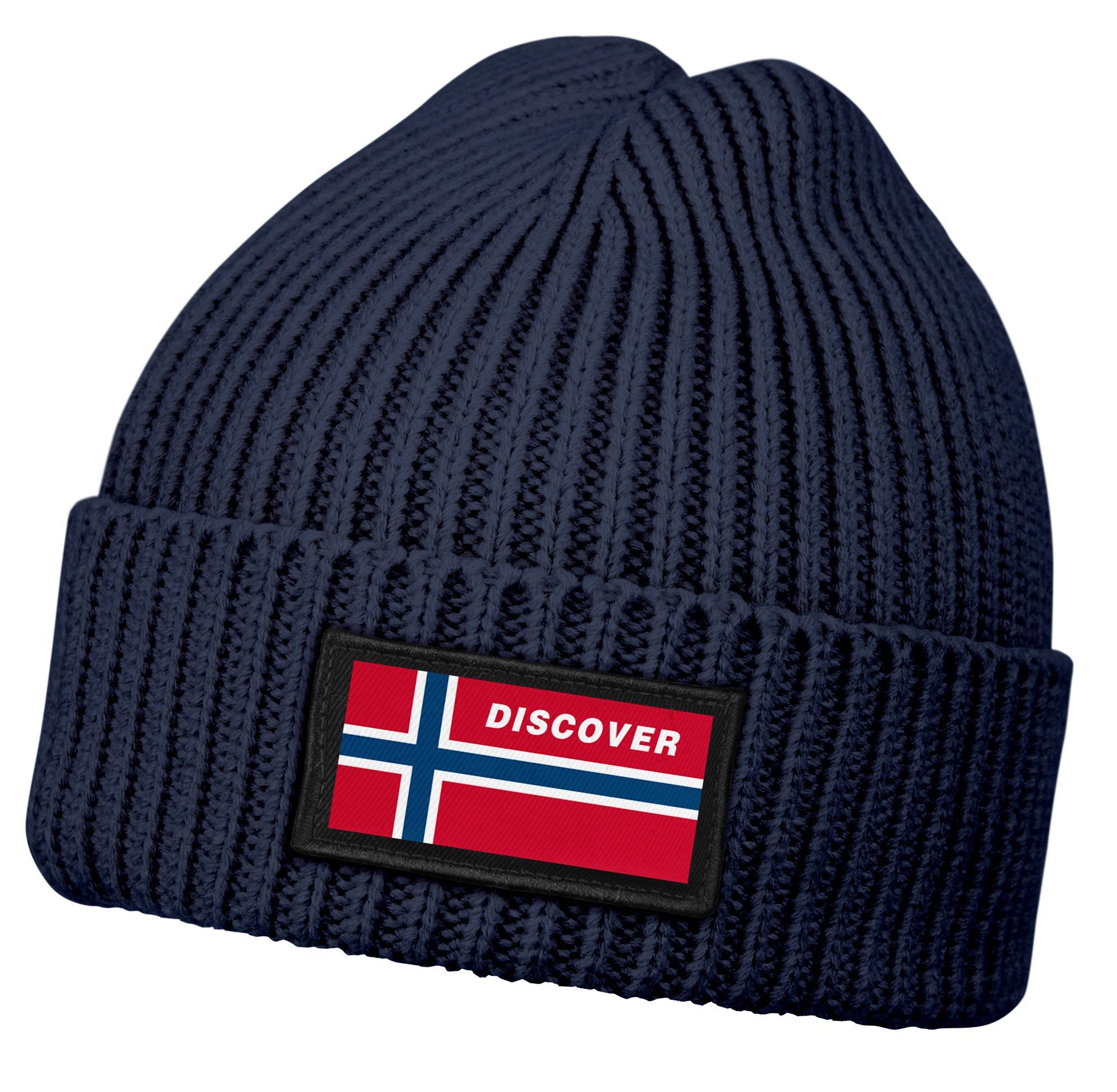 Neverless Strickmütze Herren Beanie Wintermütze mit Patch Norwegen Flagge A günstig online kaufen