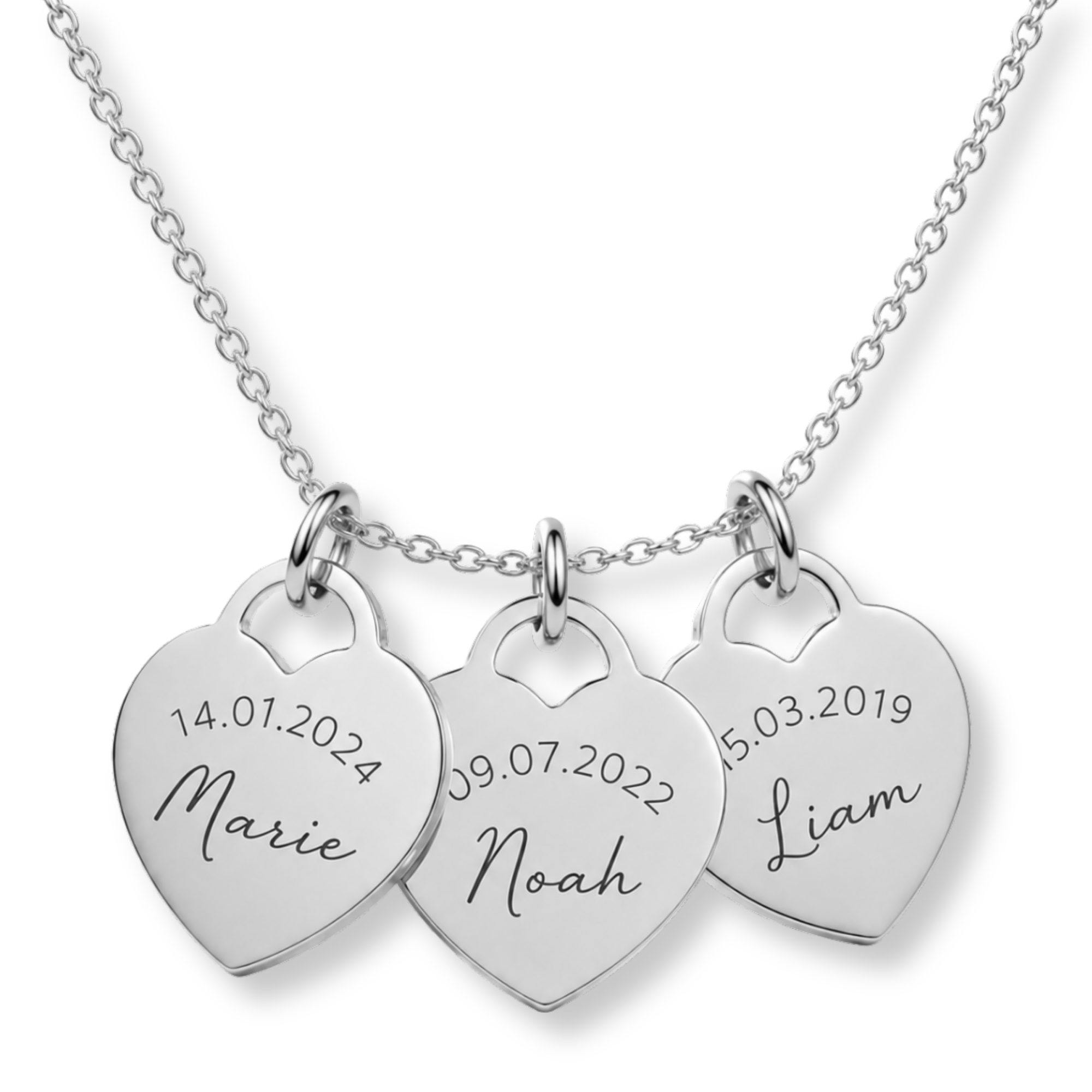 BS Schmuckdesign Kette mit Anhänger mit Gravur Namenskette Damen personalisierte Halskette mit Namen Gravurkette (inkl. Gravur), personalisiert inkl. Geschenkbox