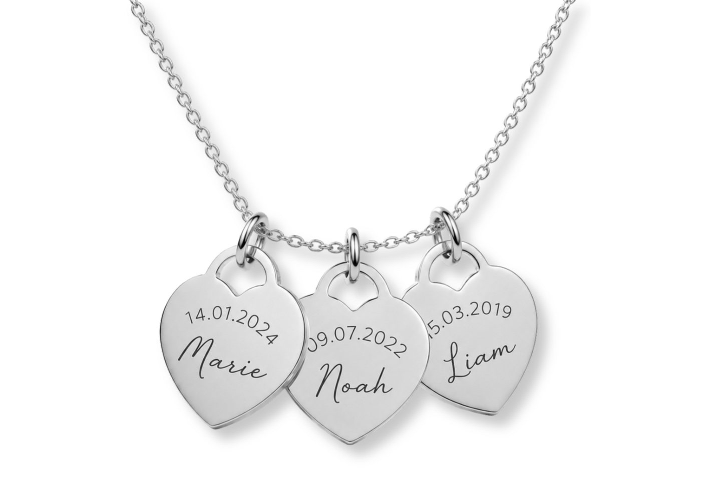 BS Schmuckdesign Kette mit Anhänger mit Gravur Namenskette Damen personalisierte Halskette mit Namen Gravurkette (inkl. Gravur), personalisiert inkl. Geschenkbox
