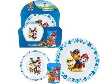 COFI 1453 Kindergeschirr-Set 3-teiliges Kindergeschirr-Set Paw Patrol Melamin Frühstücksset (3-tlg)