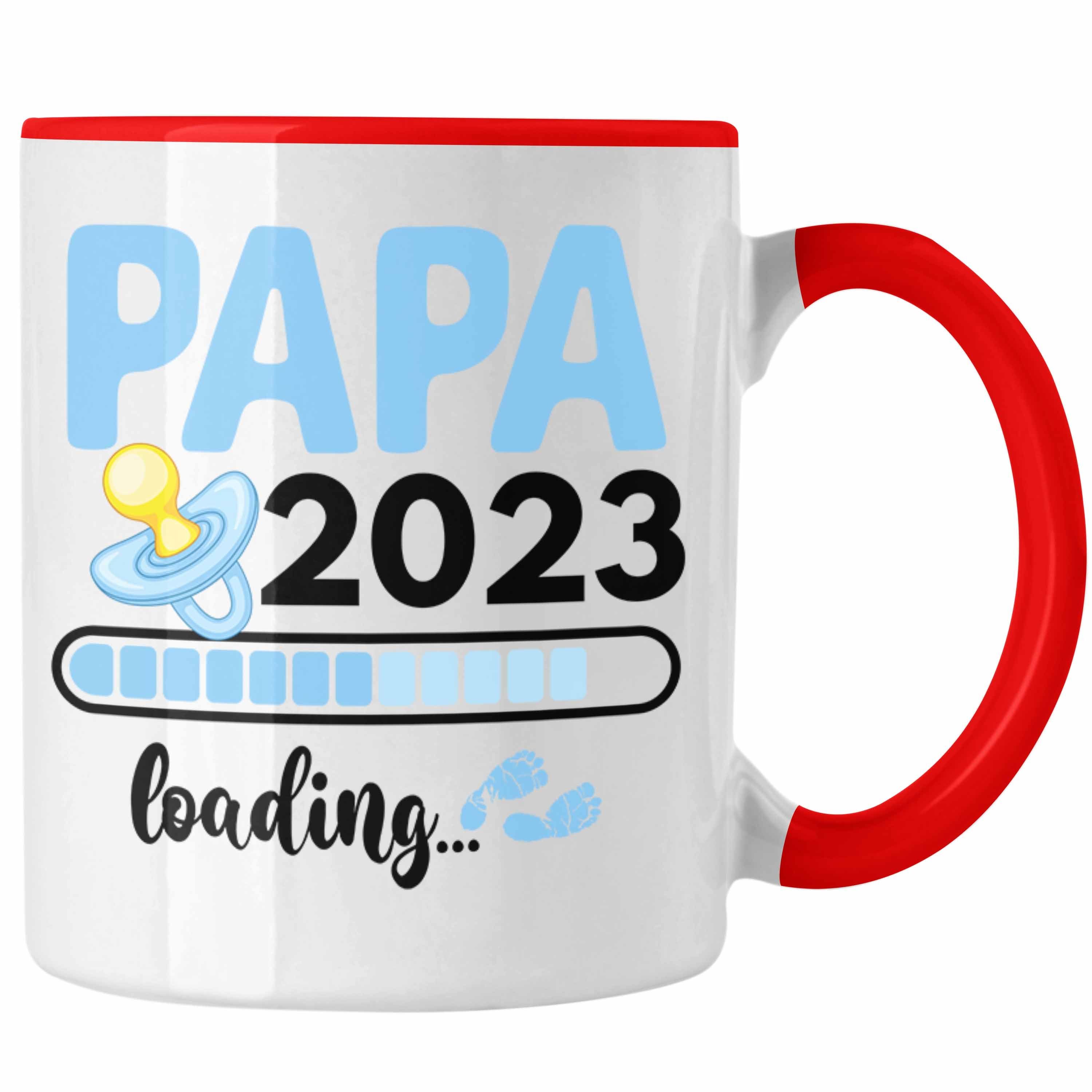 Trendation Tasse Trendation - Papa 2023 Loading Tasse Schwanger Rot