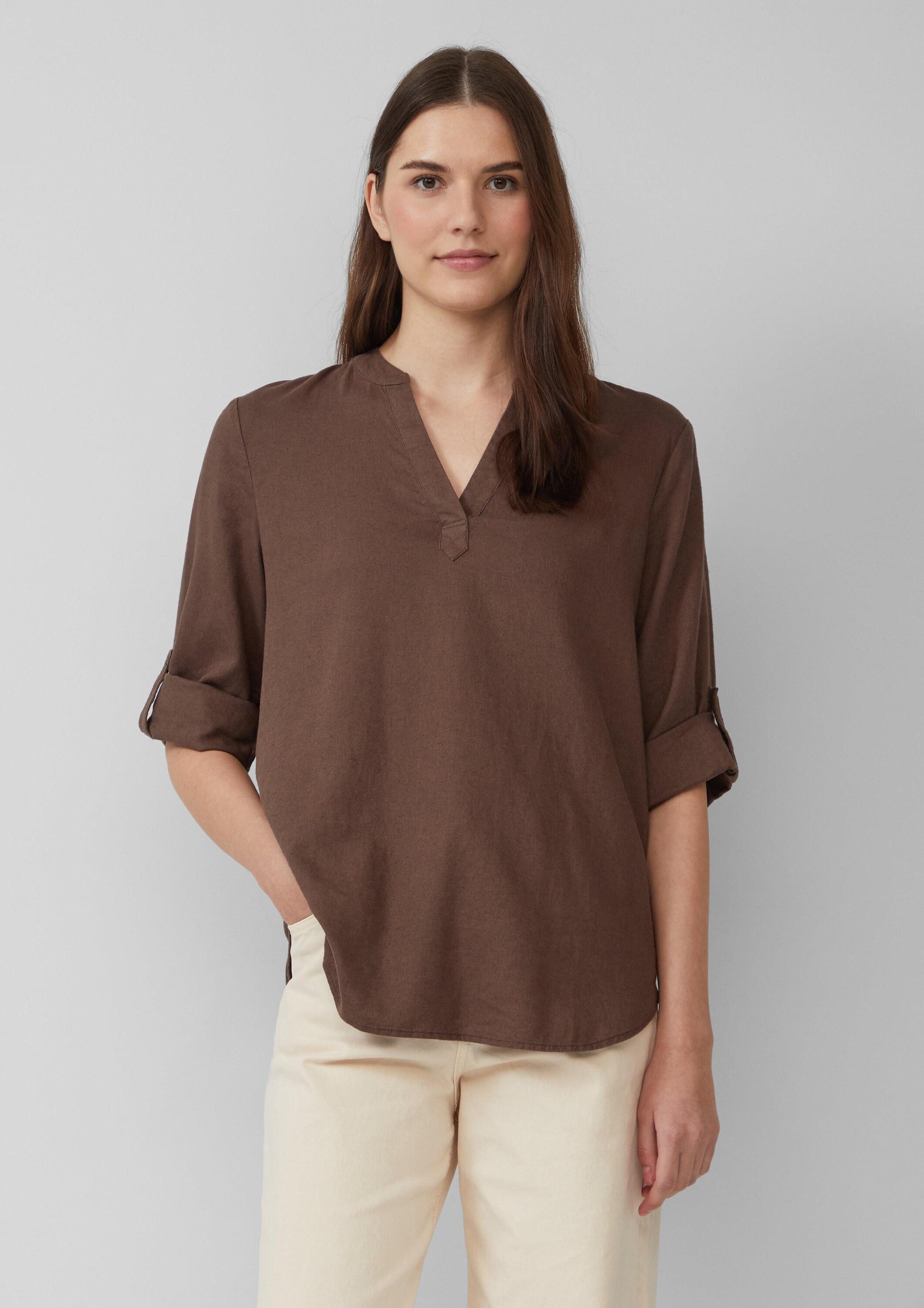 s.Oliver Kurzarmbluse Bluse Bluse aus Leinenmix günstig online kaufen
