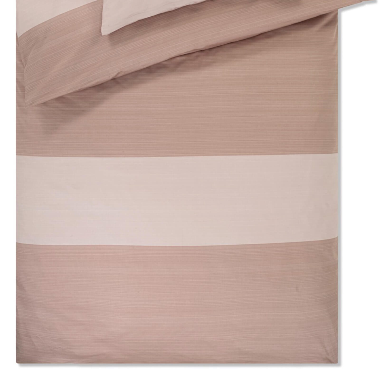 JOOP! Bettwäsche Split 4118 08 Rosa-Creme, Mako-Satin, 2 teilig, Gestreift, Logo