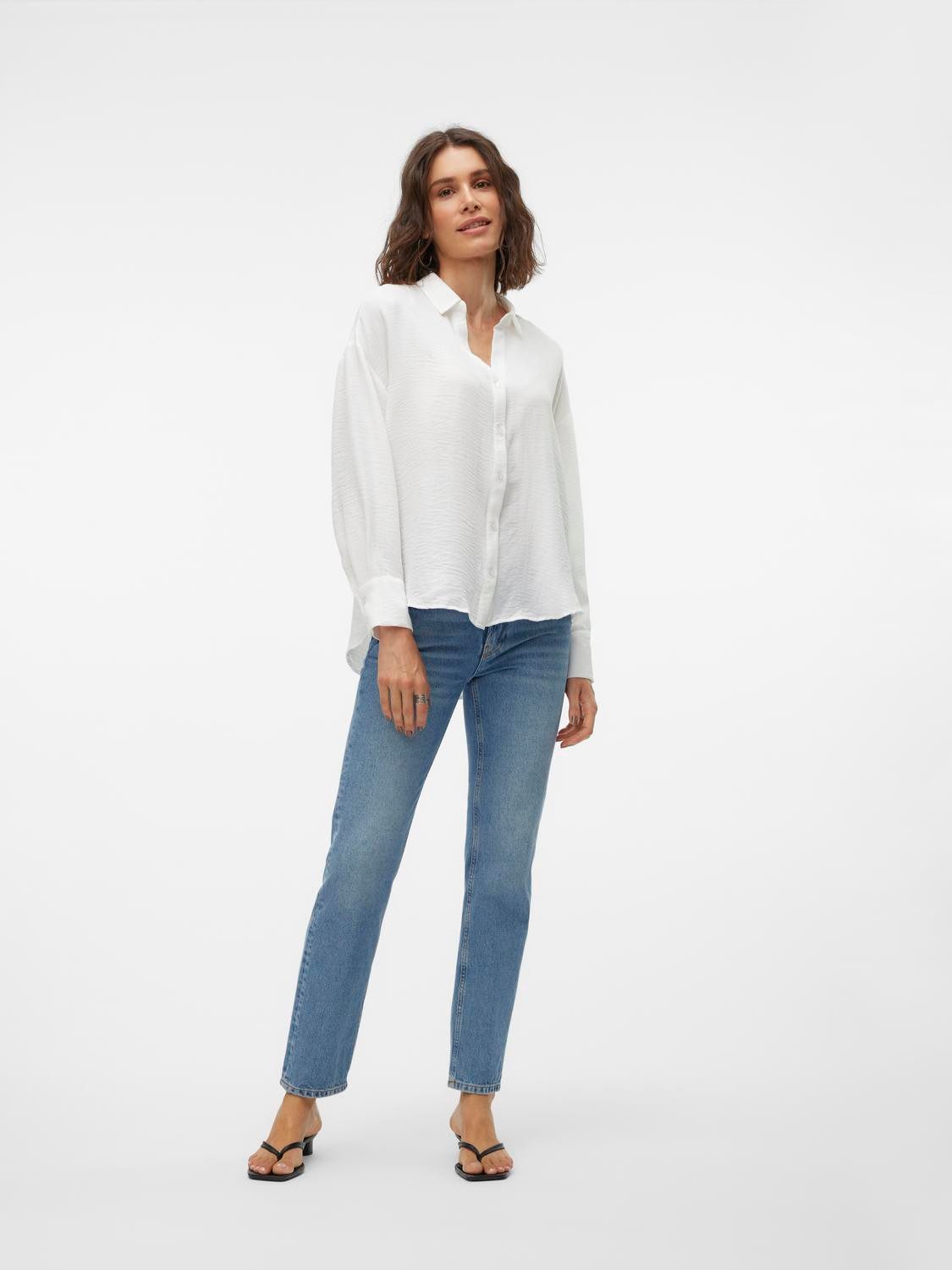 Vero Moda Langarmbluse VMMELANEY QUEENY LS SHIRT WVN NOOS Kunstfaser, loose fit – Bild 5 von 5