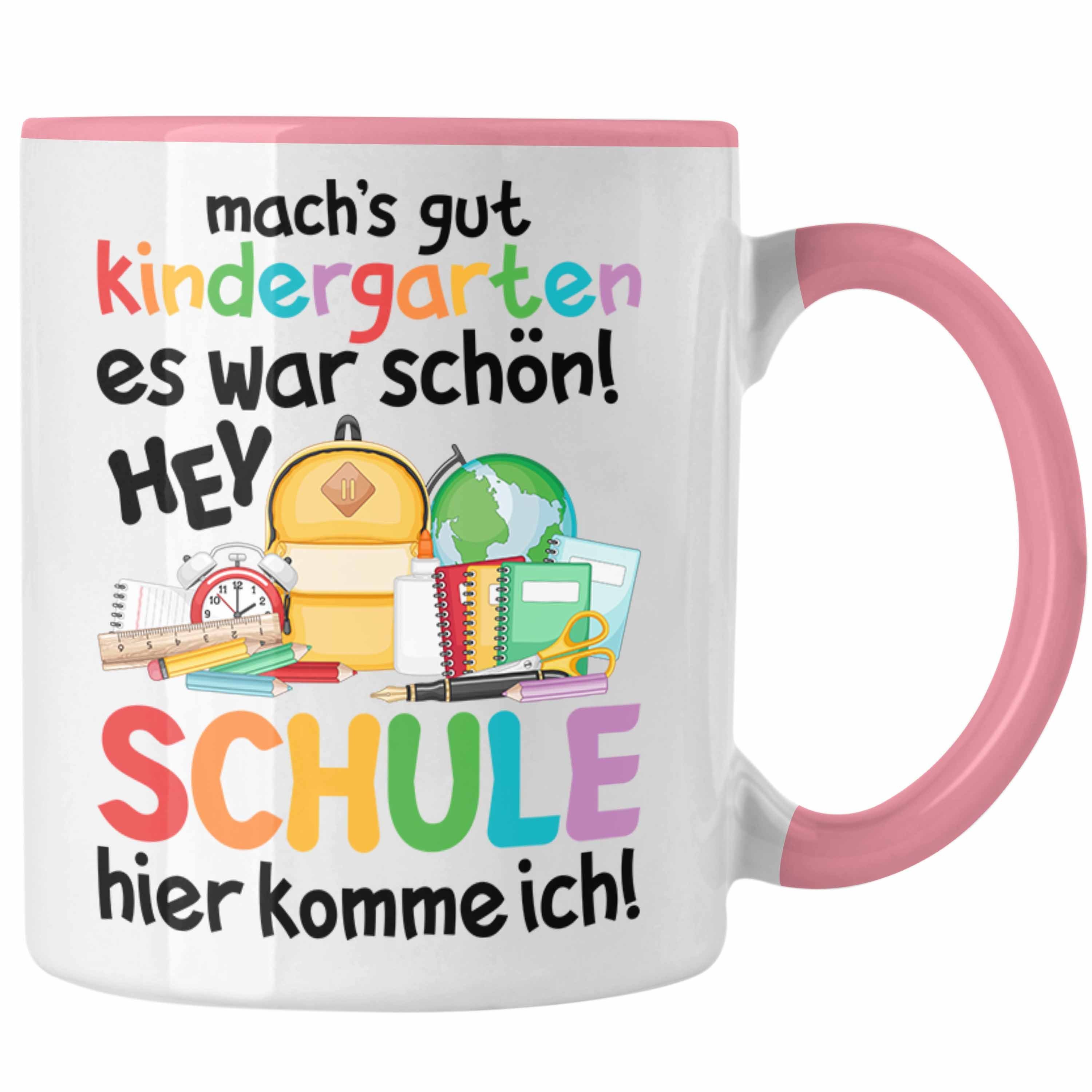 Trendation Tasse Trendation - Schulkind 2022 Einschulung Mädchen Junge Geschenk Schultüte Tasse Schulstart Erster Schultag Schuleinführung Schulanfang Geschenkidee Rosa