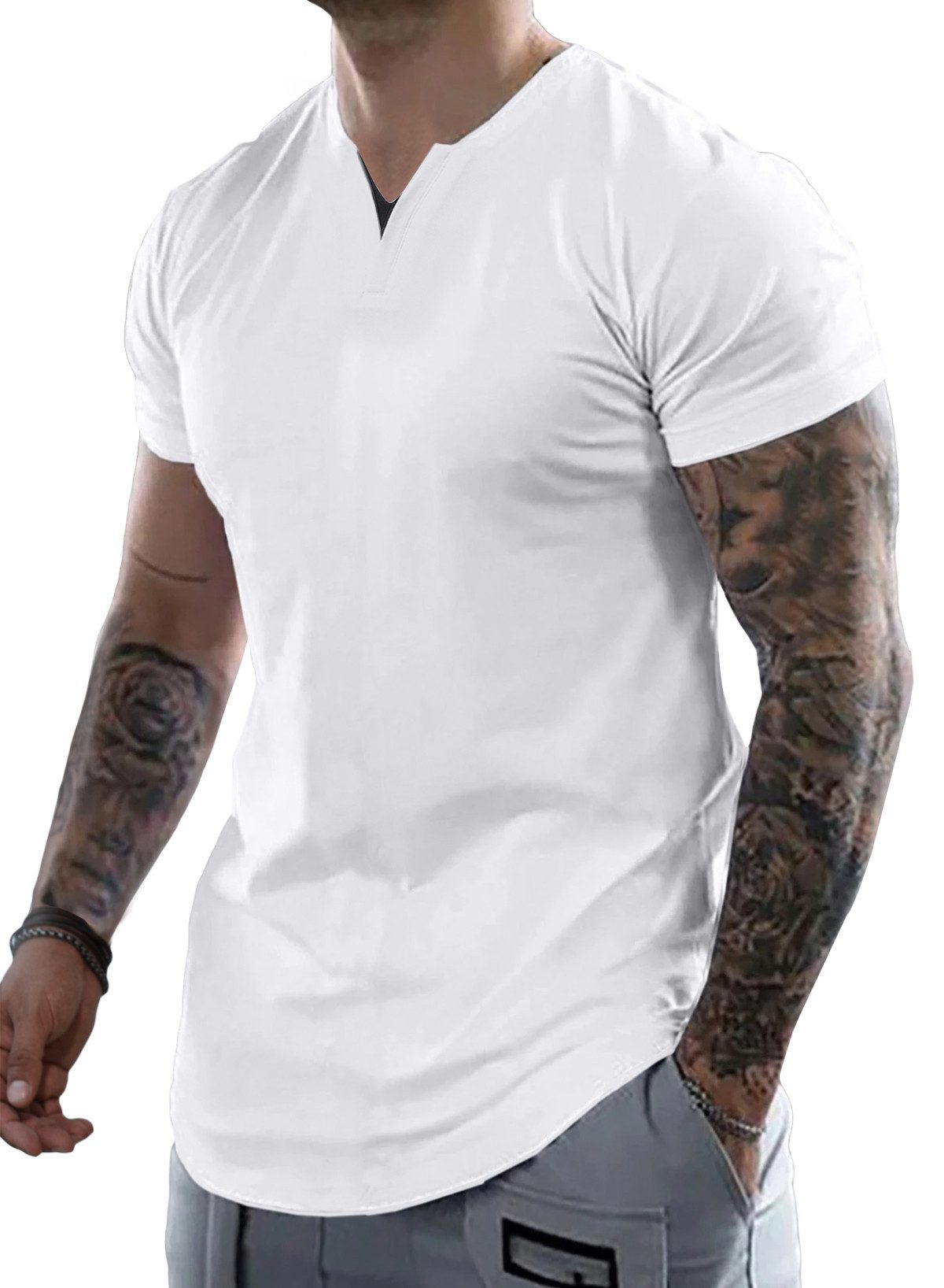JMIERR Kurzarmshirt T-shirt Herren Tops Sommer günstig online kaufen