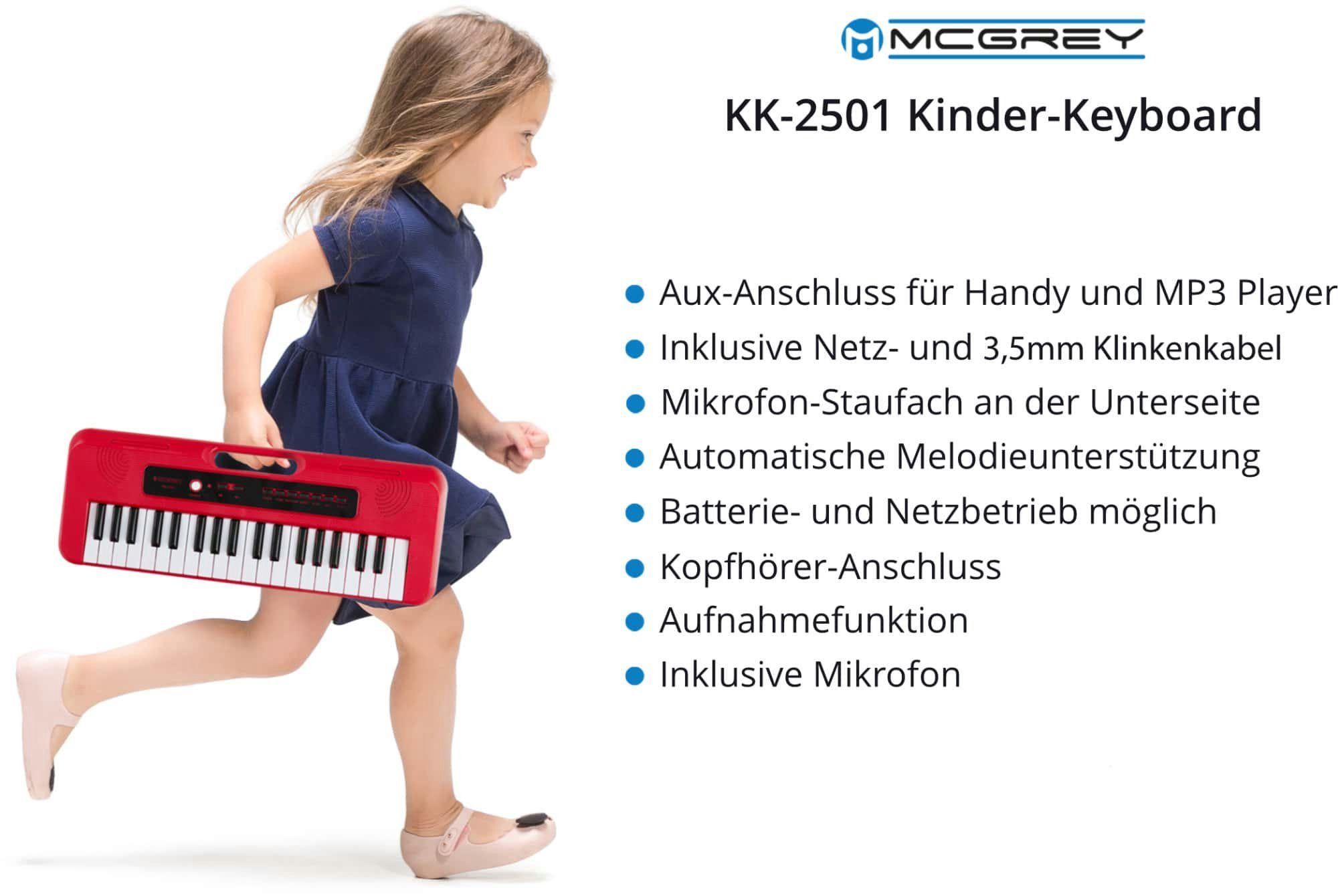 McGrey Spielzeug-Musikinstrument KK-2501 Kinderkeyboard Rot, mit 4 Klangfar günstig online kaufen