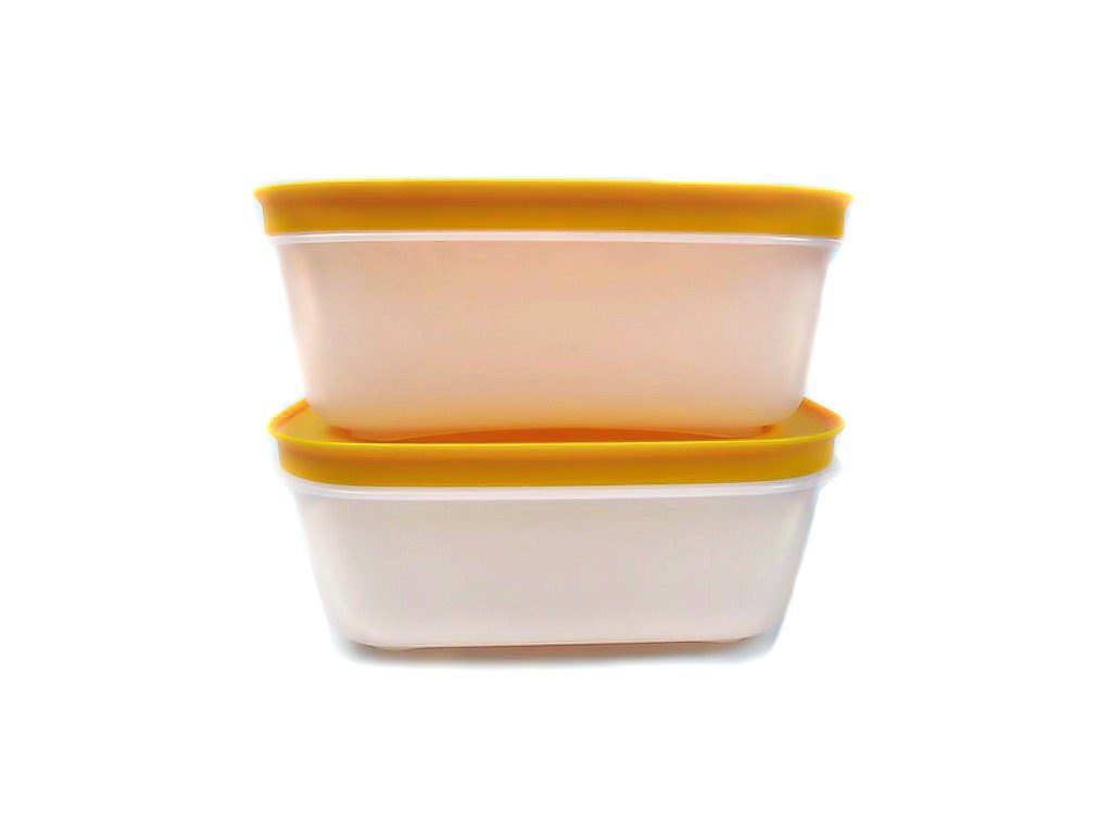 [Neuer Eröffnungsverkauf] TUPPERWARE Frischhaltedose Eis-Kristall SPÜLTUCH + ml 450 weiß-orange (2)