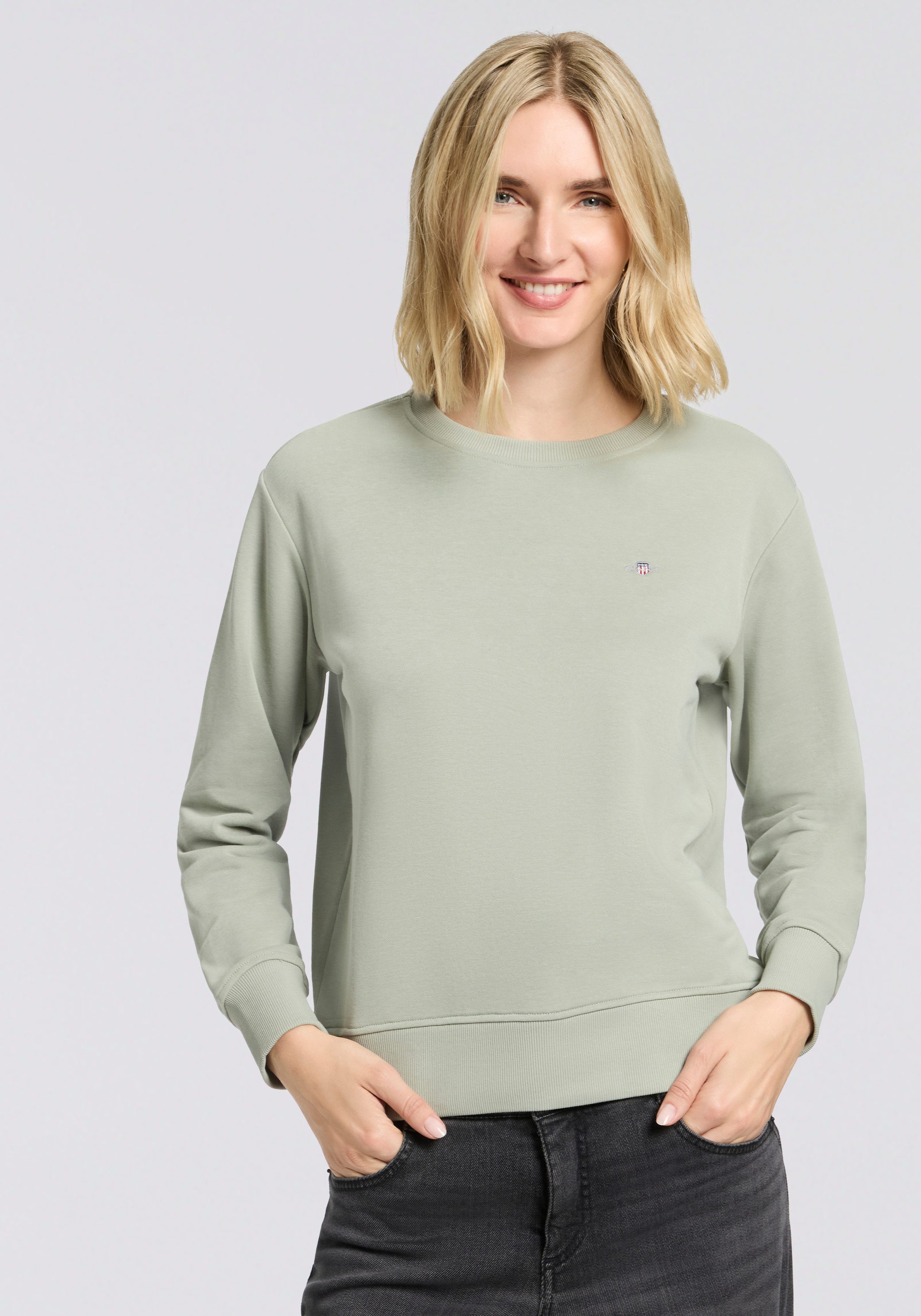 Gant Sweatshirt SHIELD C-NECK SWEAT Grafische GANT-Stickerei auf der Brust günstig online kaufen