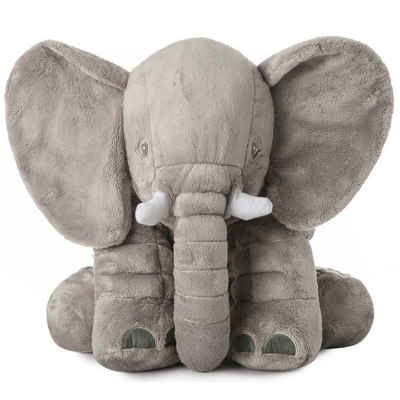 Katara Kuscheltier »Elefant Kuscheltier, 60cm Plüschtier Groß« (Geschenk, Packung, Geschenk), Geschenk für Kinder, Plüschtier, Tiere, flauschiges Kuscheltier grau