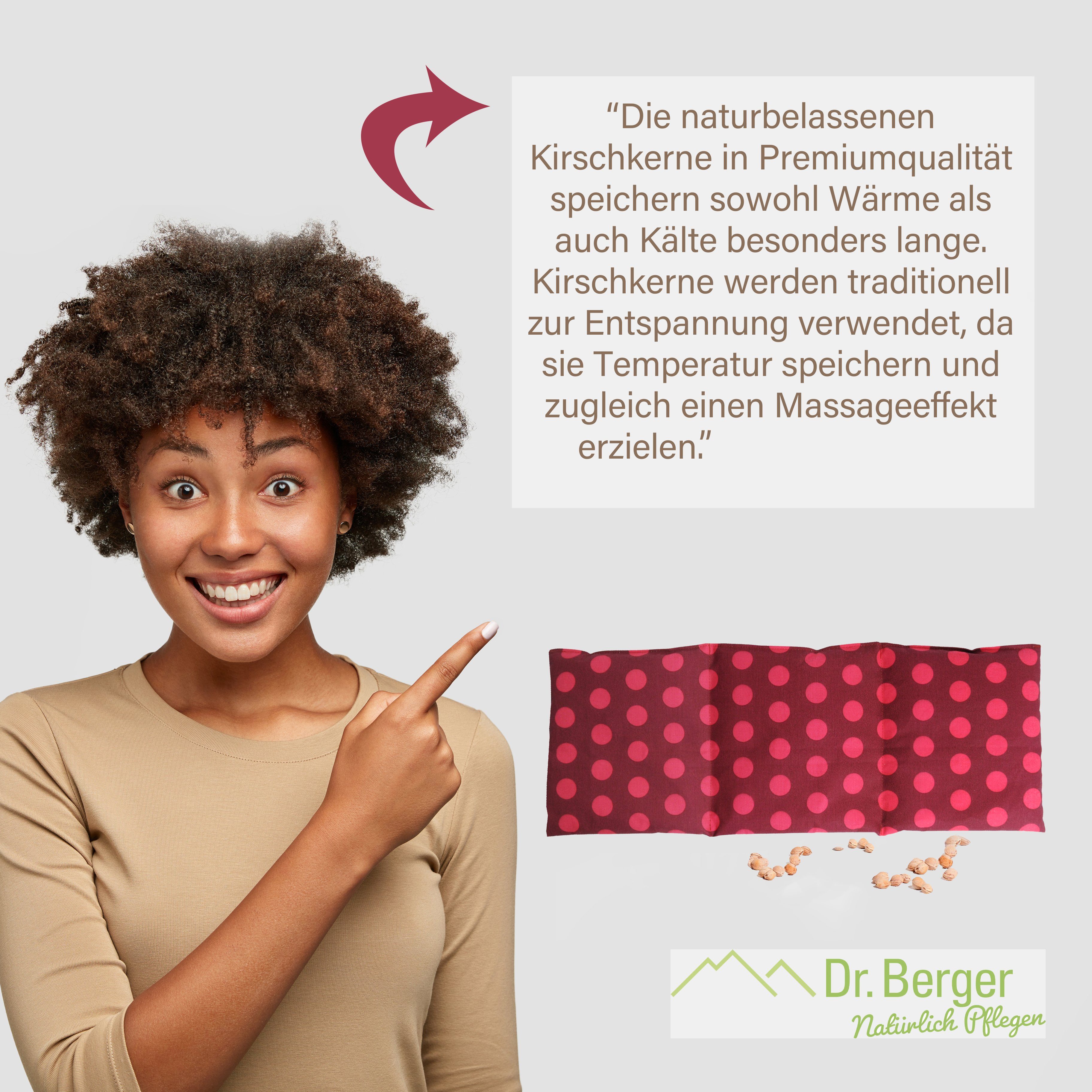 Dr. Berger Kirschkernkissen Dr. Berger 3-Kammer-Kirschkernkissen Tupfendruck Rot 50 x 20 cm