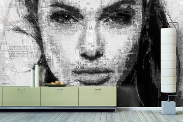 WandbilderXXL Fototapete Angelina, glatt, Newspaper, Vliestapete, hochwertiger Digitaldruck, in verschiedenen Größen