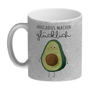 speecheese Tasse Niedliche Avocado Glitzer Kaffeebecher mit Spruch Avocados machen