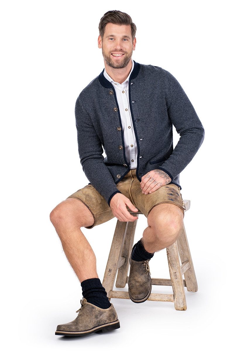 Spieth & Wensky Trachtenstrickjacke Strickjacke Herren - FELICIO - nachtblau