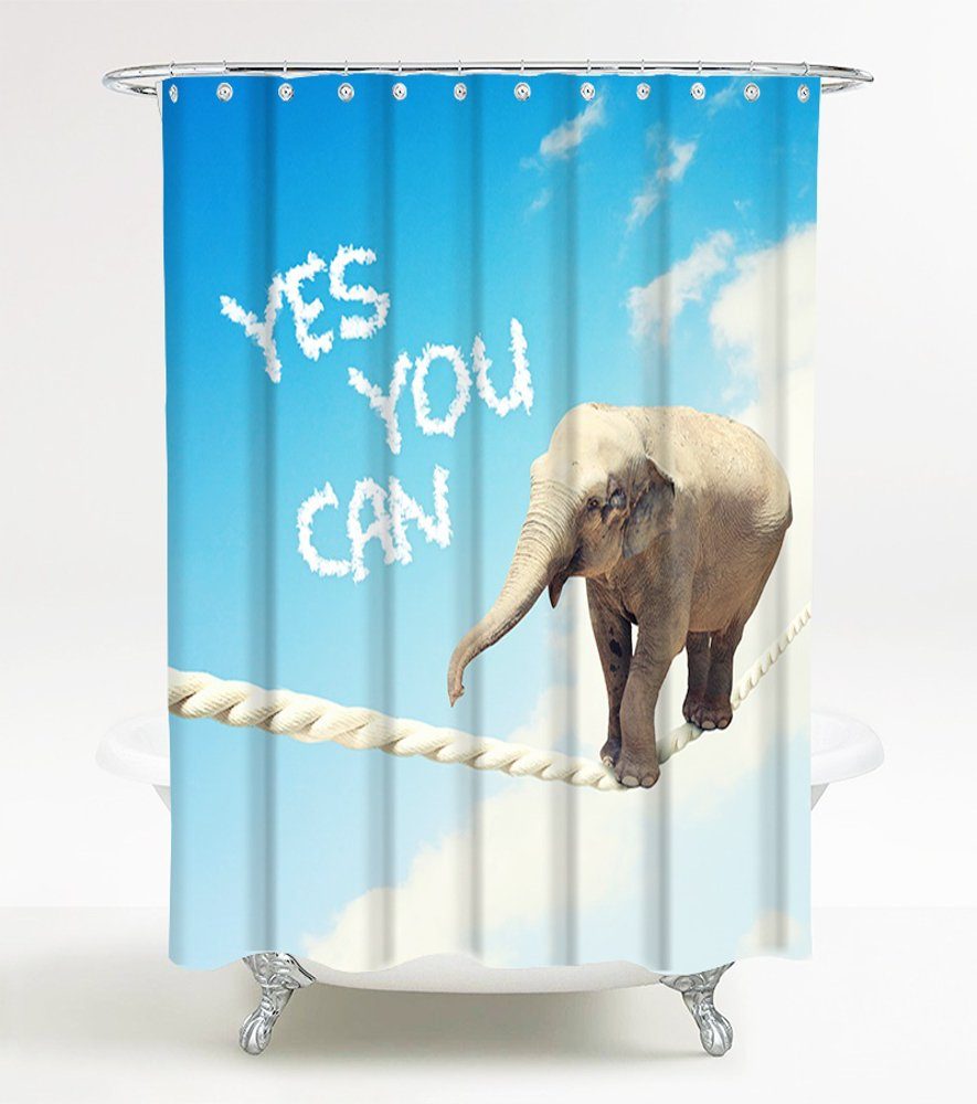 Sanilo Duschvorhang Yes you can 180 x 200 cm, 100% wasserdicht, Anti-Schimmel-Effekt, hochwertige Qualität