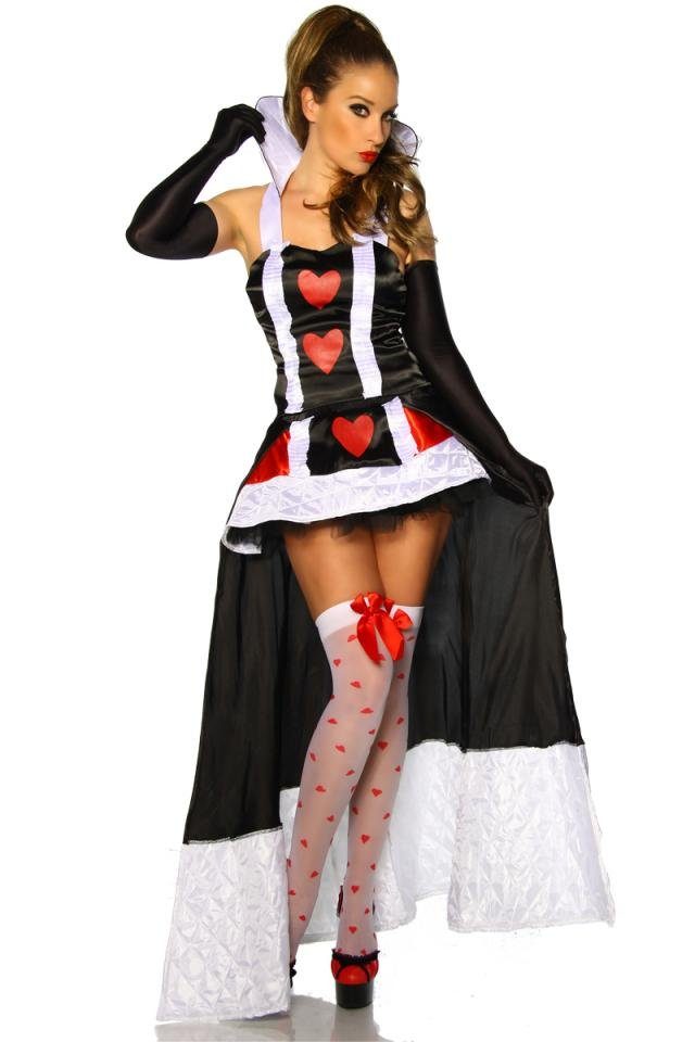 Atixo Clown-Kostüm Atixo Alice-im-Wunderland-Kostüm, schwarz/weiß/rot, Größe M-L