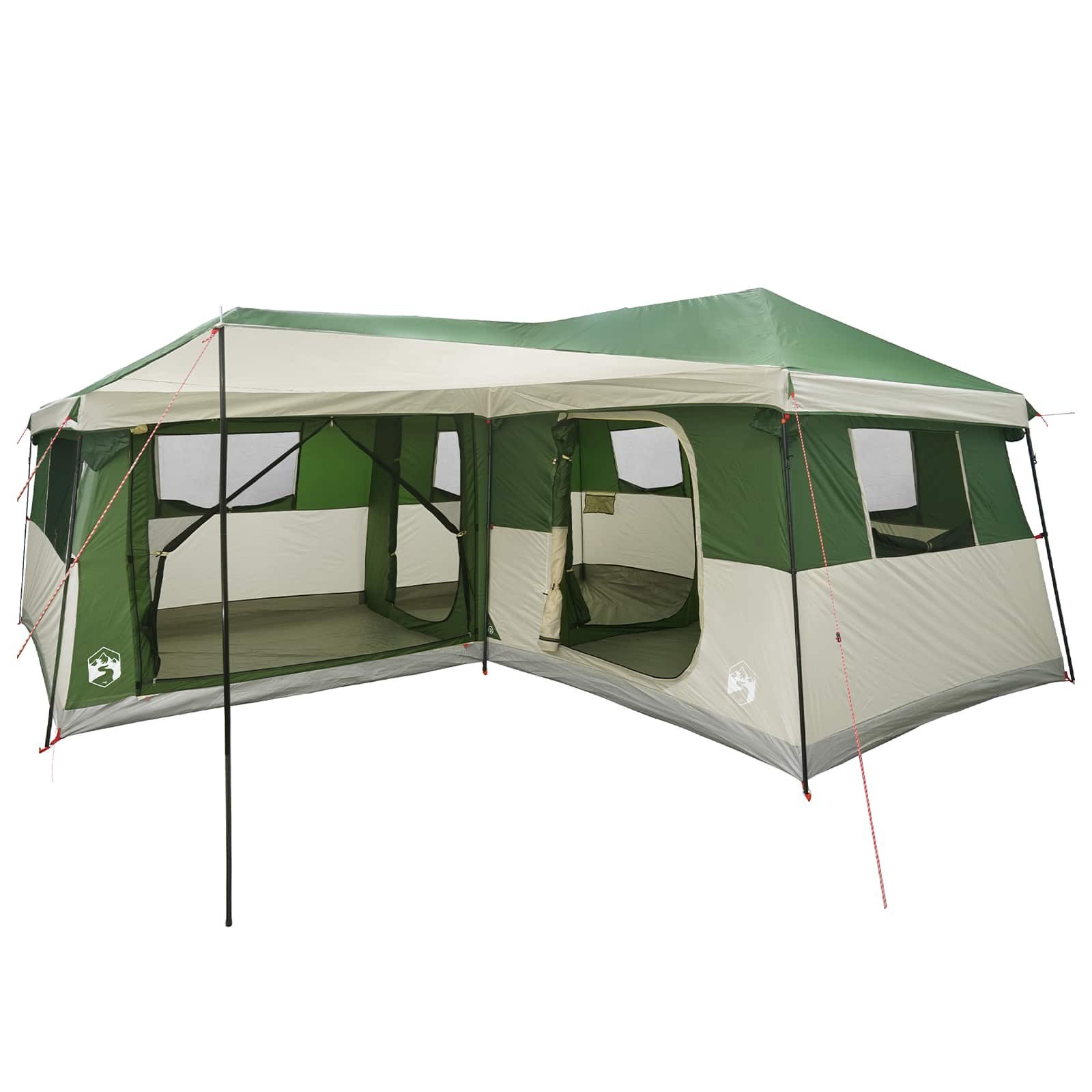 vidaXL Kuppelzelt Familienzelt mit Regenfly wasserdicht 14 Personen Grün, (1 tlg)