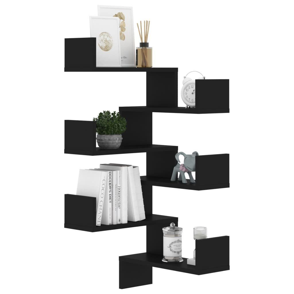 Schwarz 40x40x50 cm Stk. Holzwerkstoff, Wand-Eckregale Regal 2 vidaXL 2-tlg.