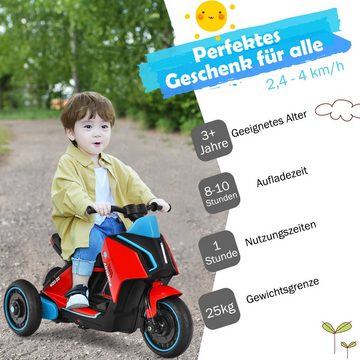 COSTWAY Elektro-Kindermotorrad, mit Lichtern, Musik & 3 Räder