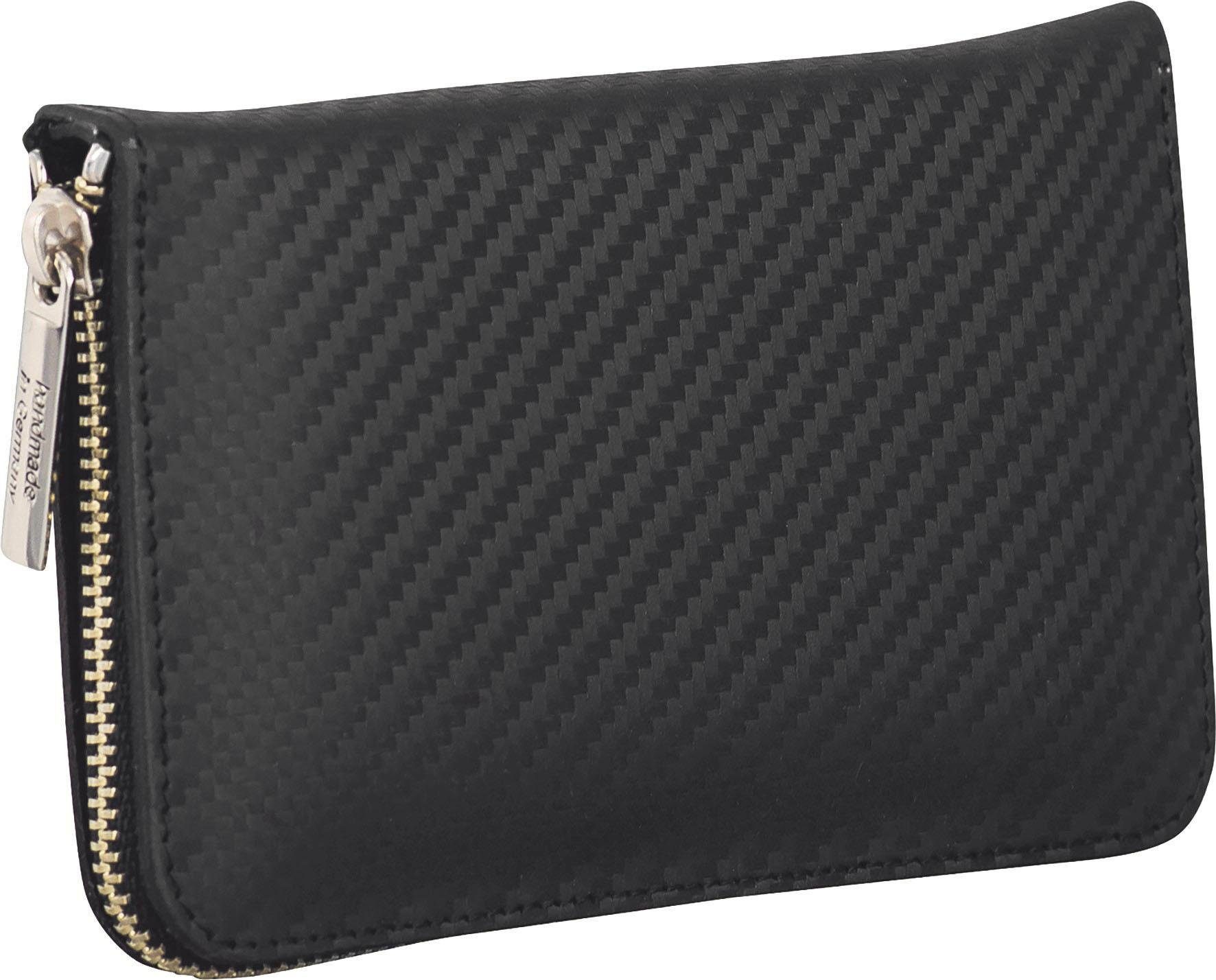 ERBE Maniküre-Etui Lederetui mit Zippverschluss, 7 tlg., Carbonleder, rostfrei