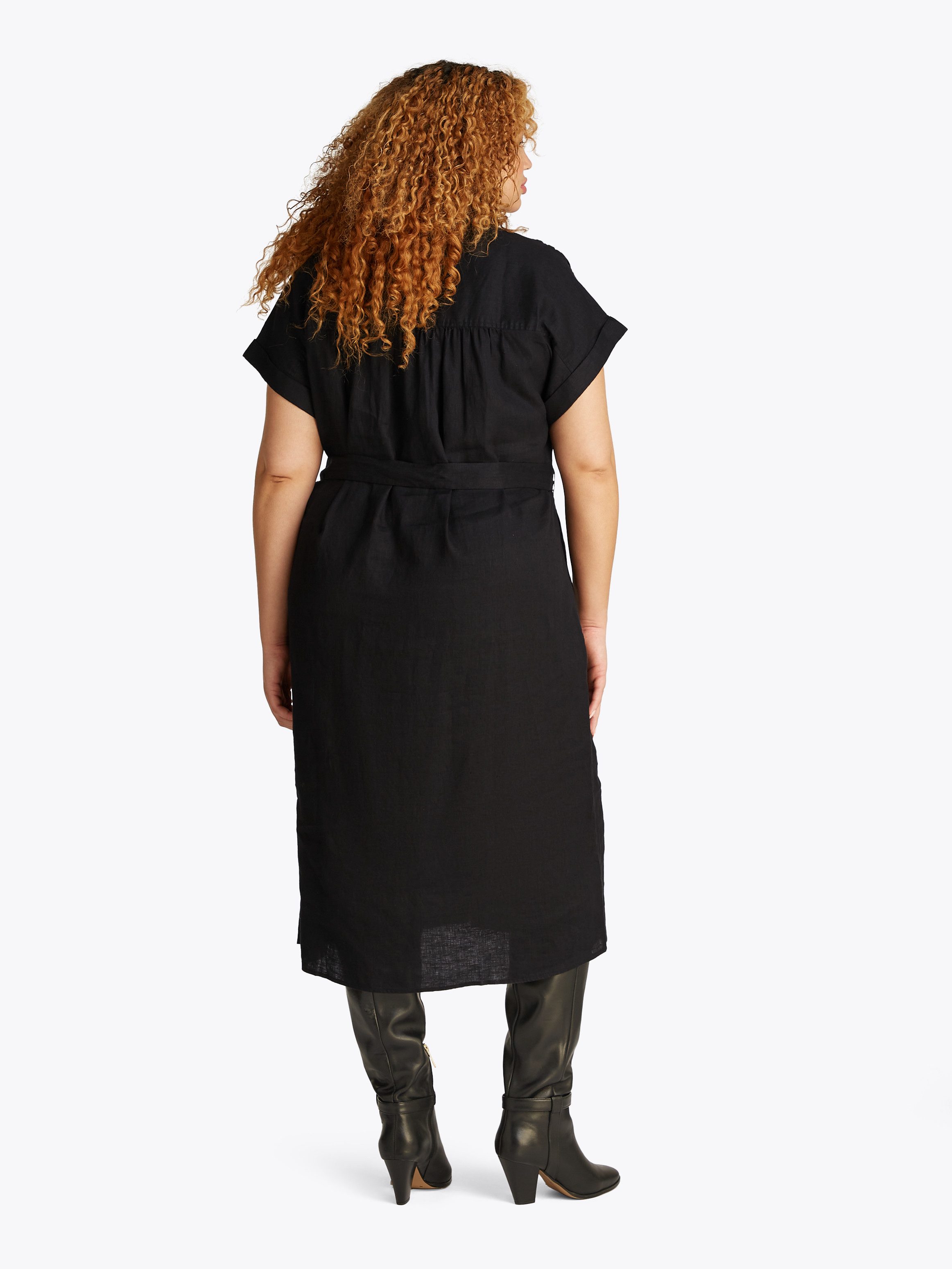 Tommy Hilfiger Curve Midikleid CRV ESS LI BELTED S/S MIDI DRESS in Großen G günstig online kaufen